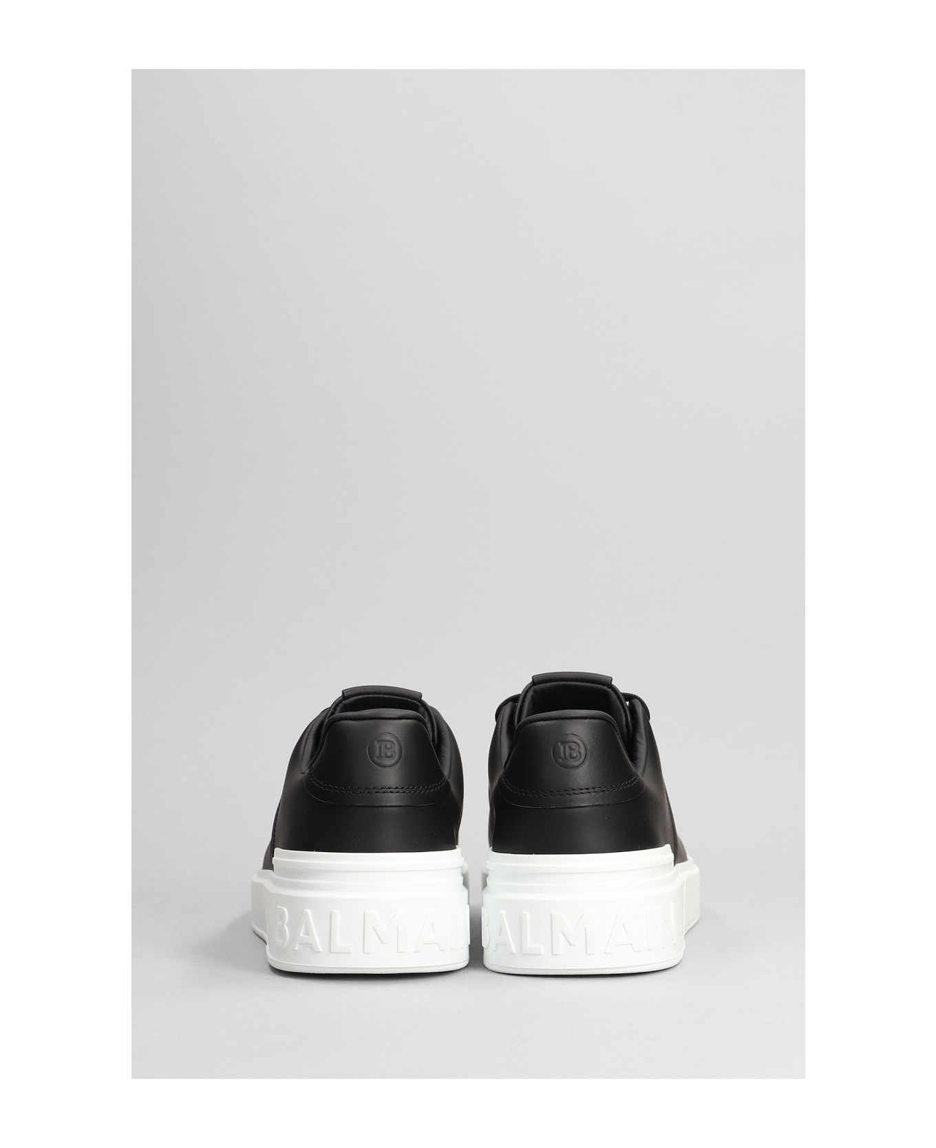 Balmain B Court Sneakers In Black Leather - black