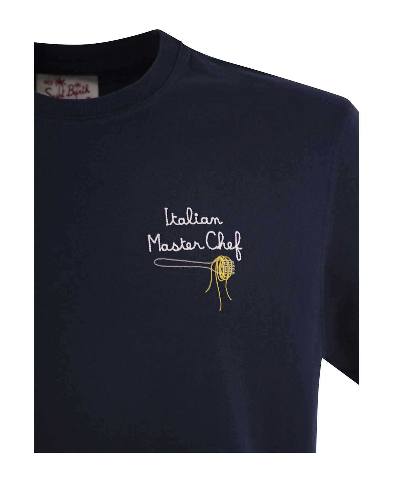 MC2 Saint Barth Portofino - T-shirt With Chest Embroidery - Blue
