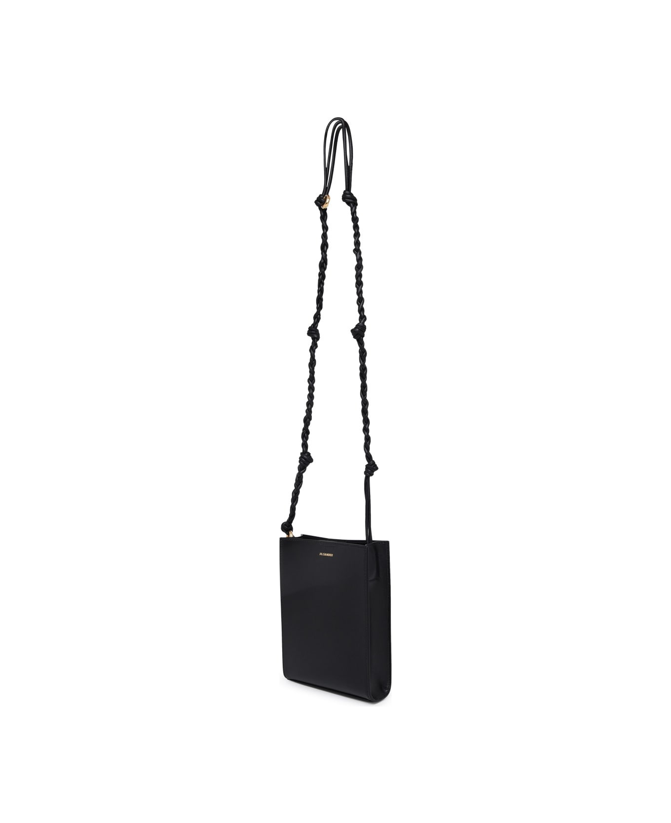 Jil Sander Tangle Ring Crossbody Bag In Black Leather - Nero