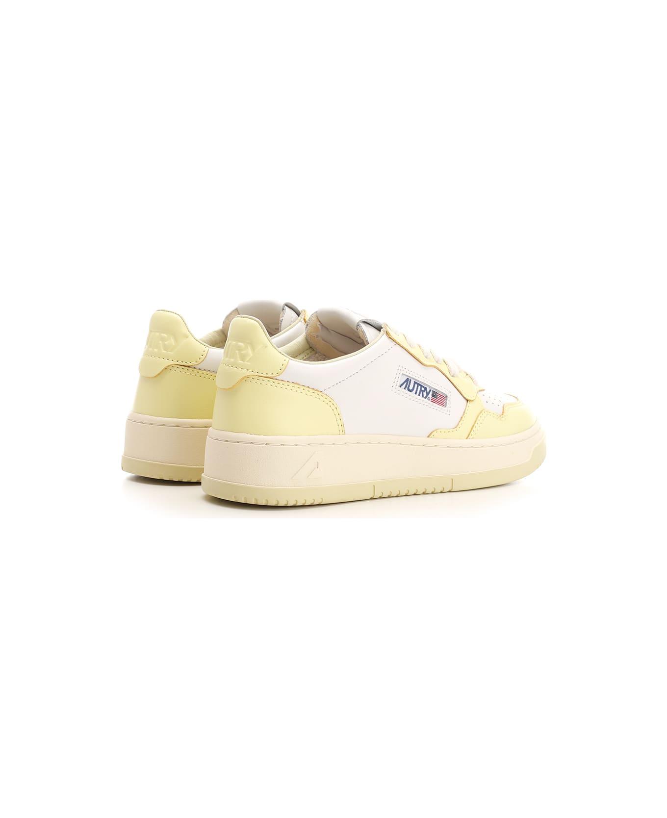 Autry 'medalist' Yellow Leather Sneakers - Yellow