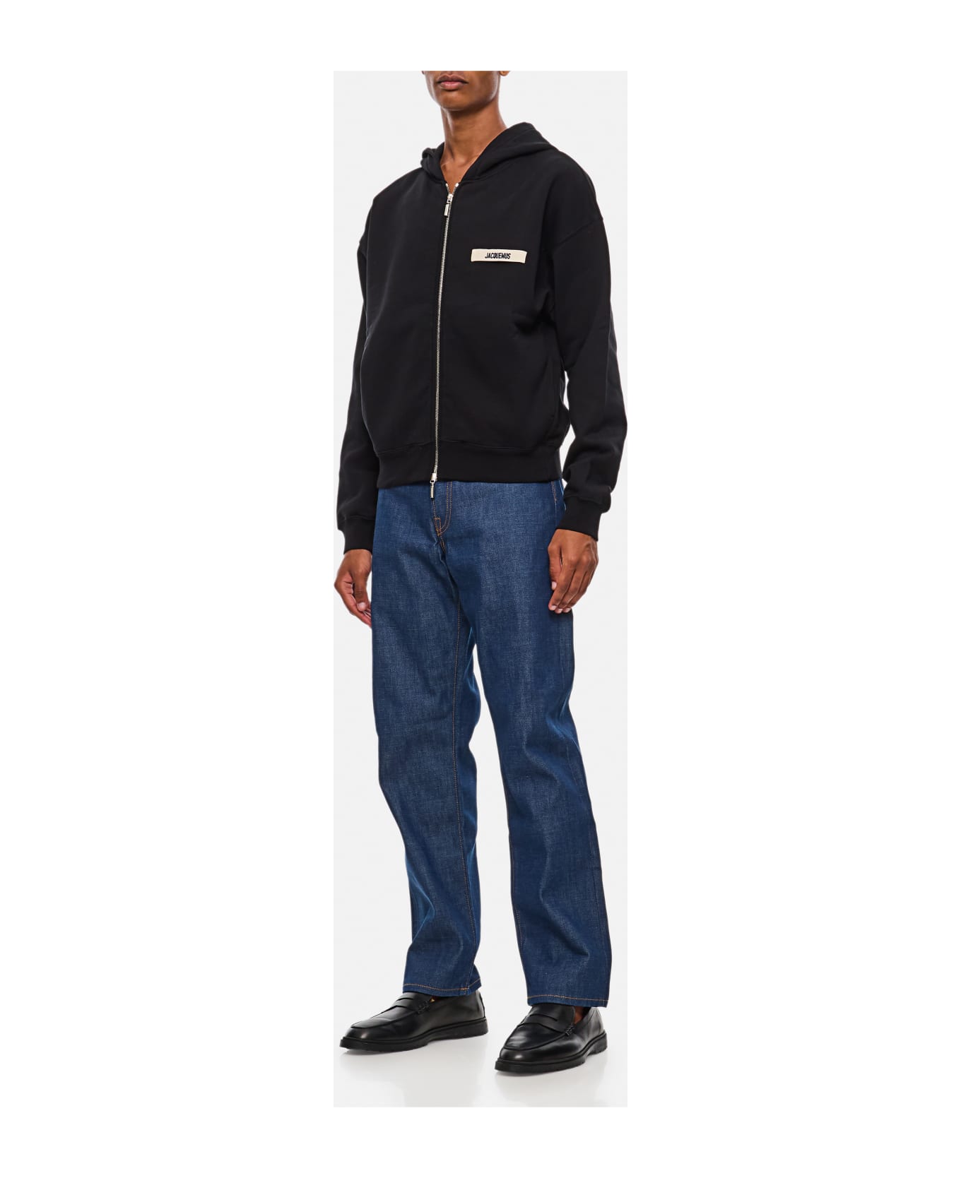 Jacquemus Zipped Cotton Sweatshirt - Black ニットウェア