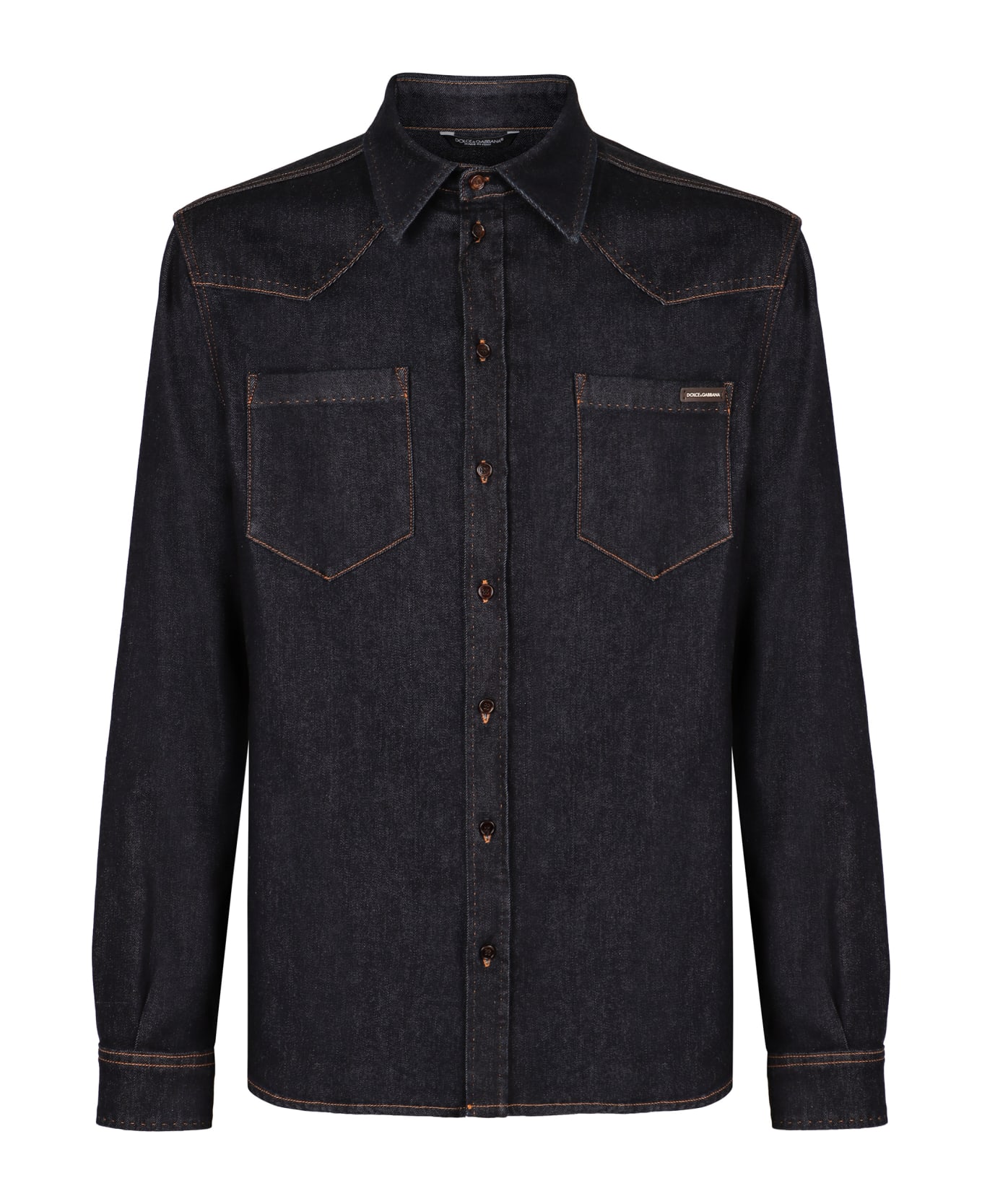 Dolce & Gabbana Logo Detail Denim Shirt