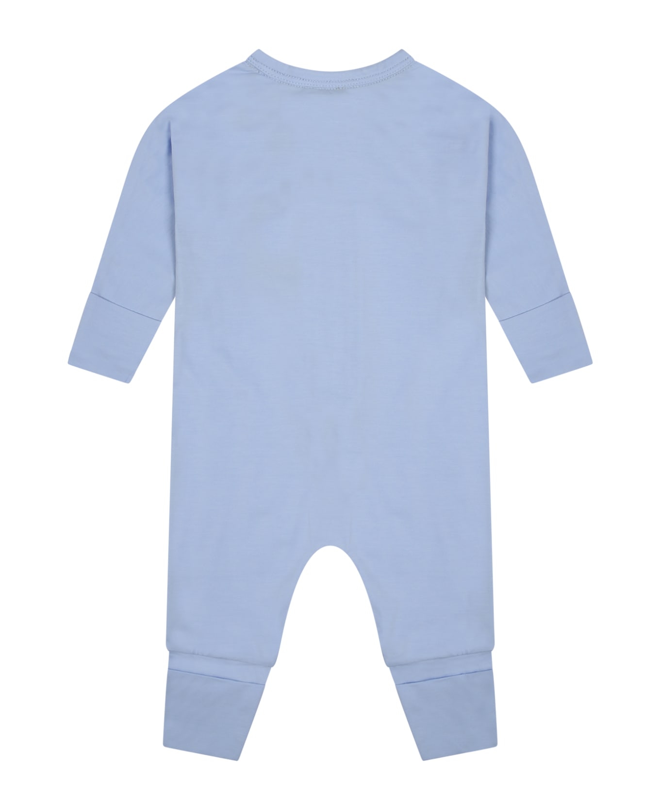 Burberry Light Blue Set For Baby Boy With Logo - Light Blue