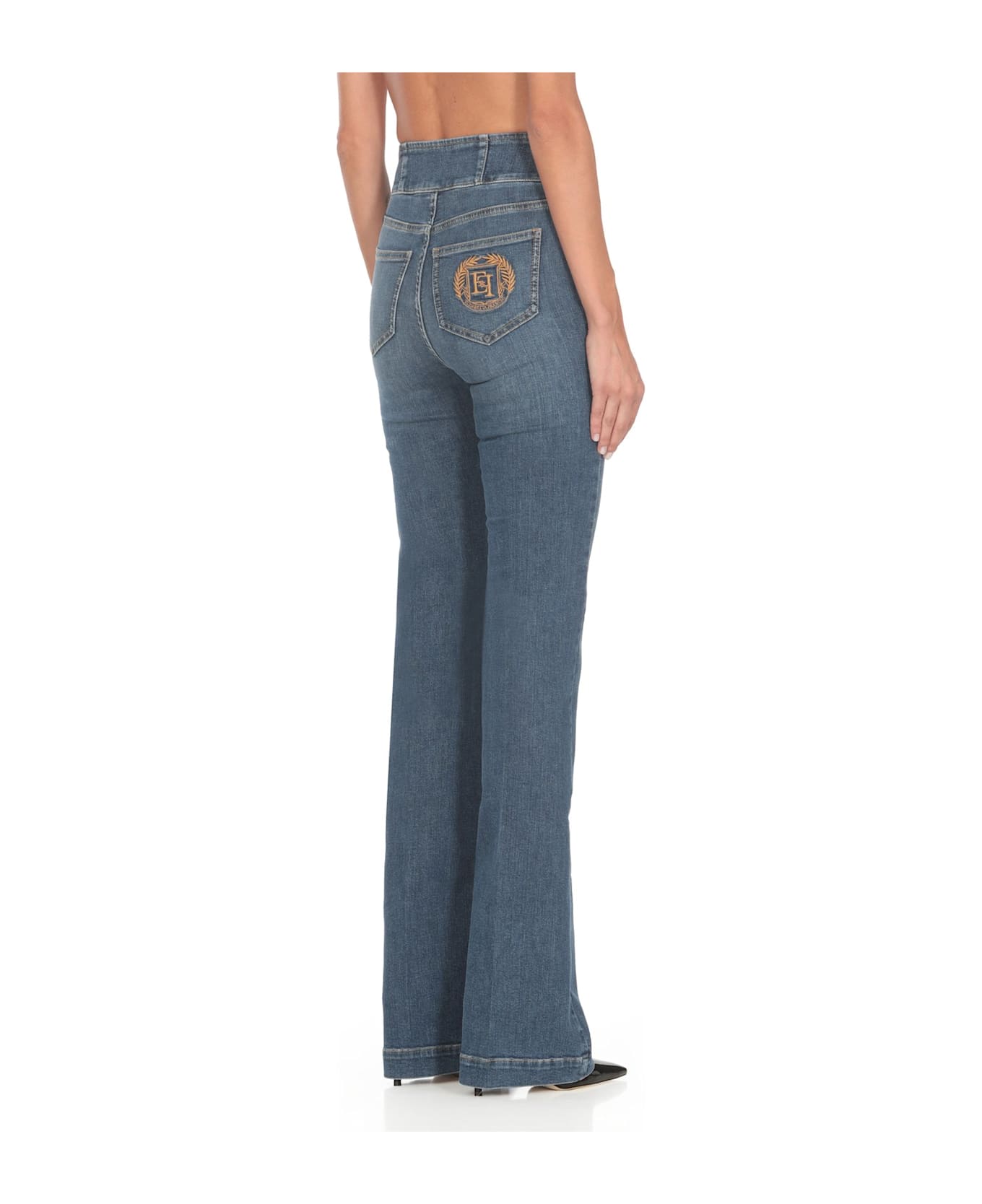 Elisabetta Franchi Bell-bottom Stretch Jeans