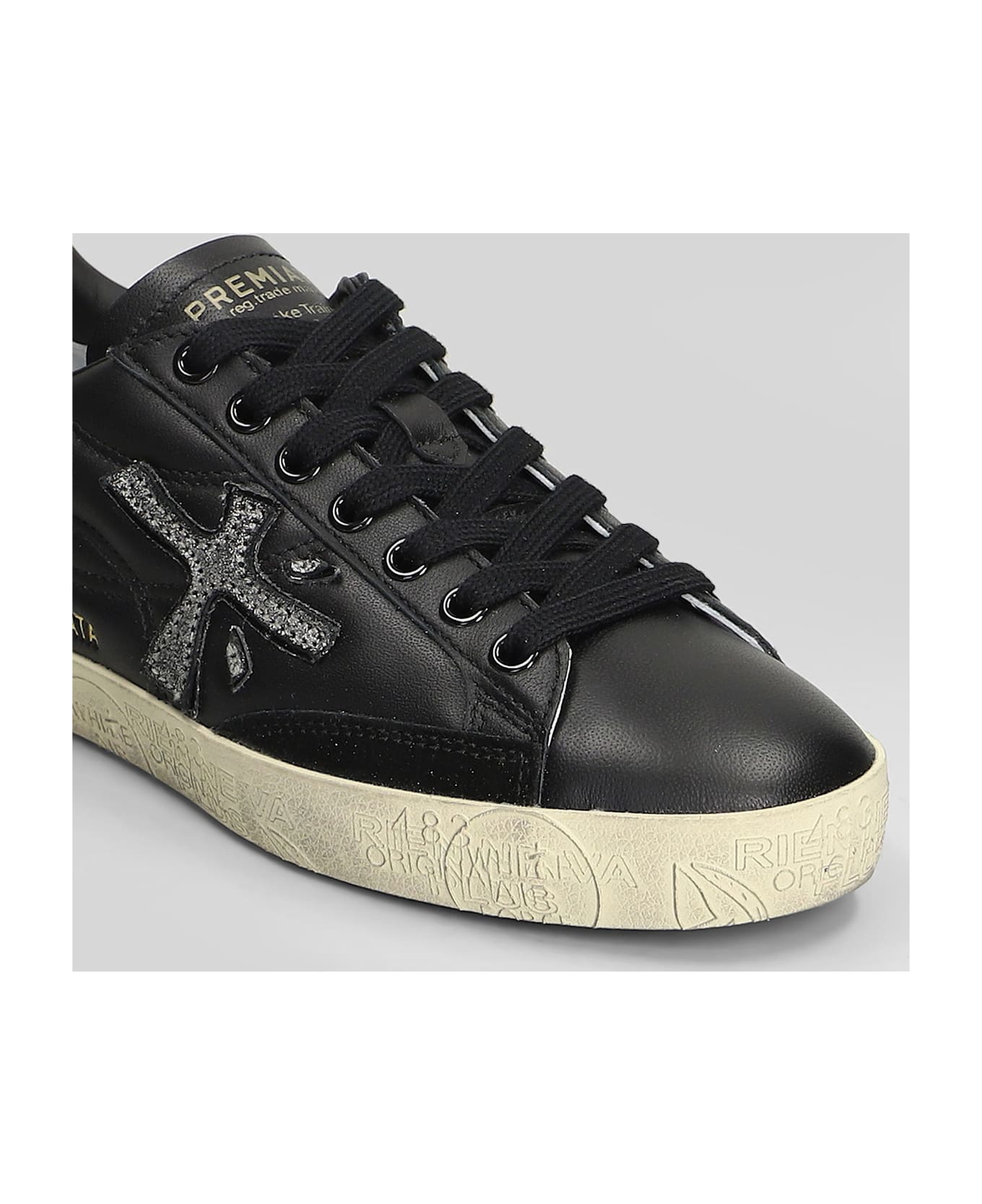 Premiata Steven Sneakers In Black Leather - black