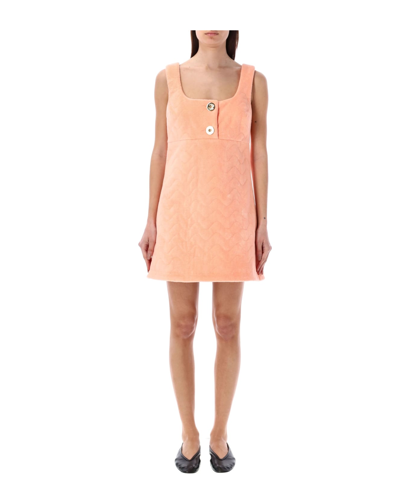 Patou Quilted Mini Dress - APRICOT ORANGE