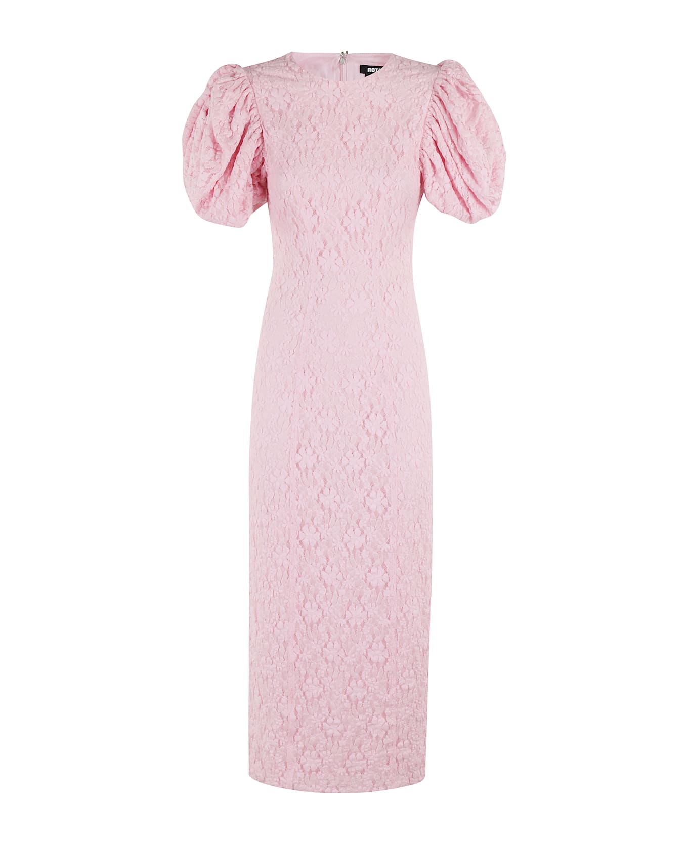 Rotate by Birger Christensen Lace Fitted Midi Dress - Pink