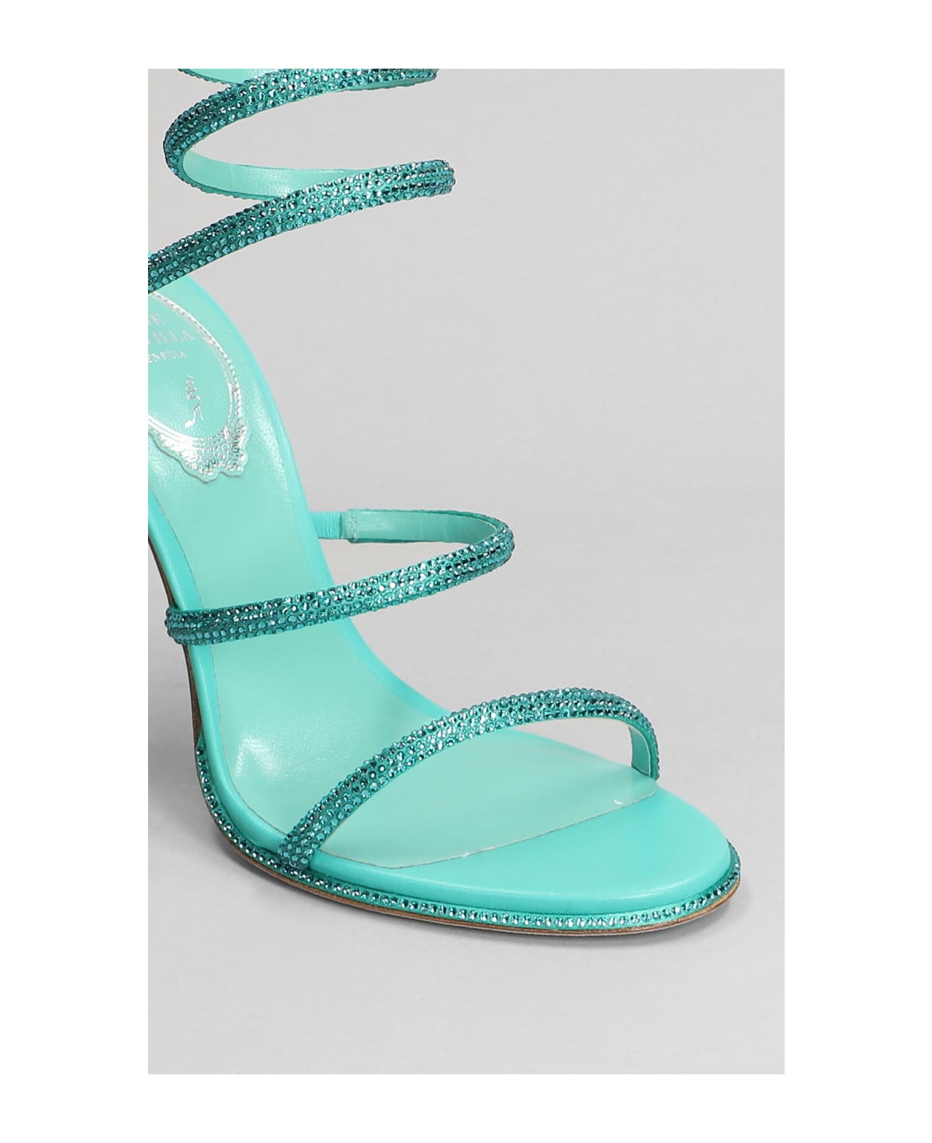 René Caovilla Cleo Sandals In Green Leather - green