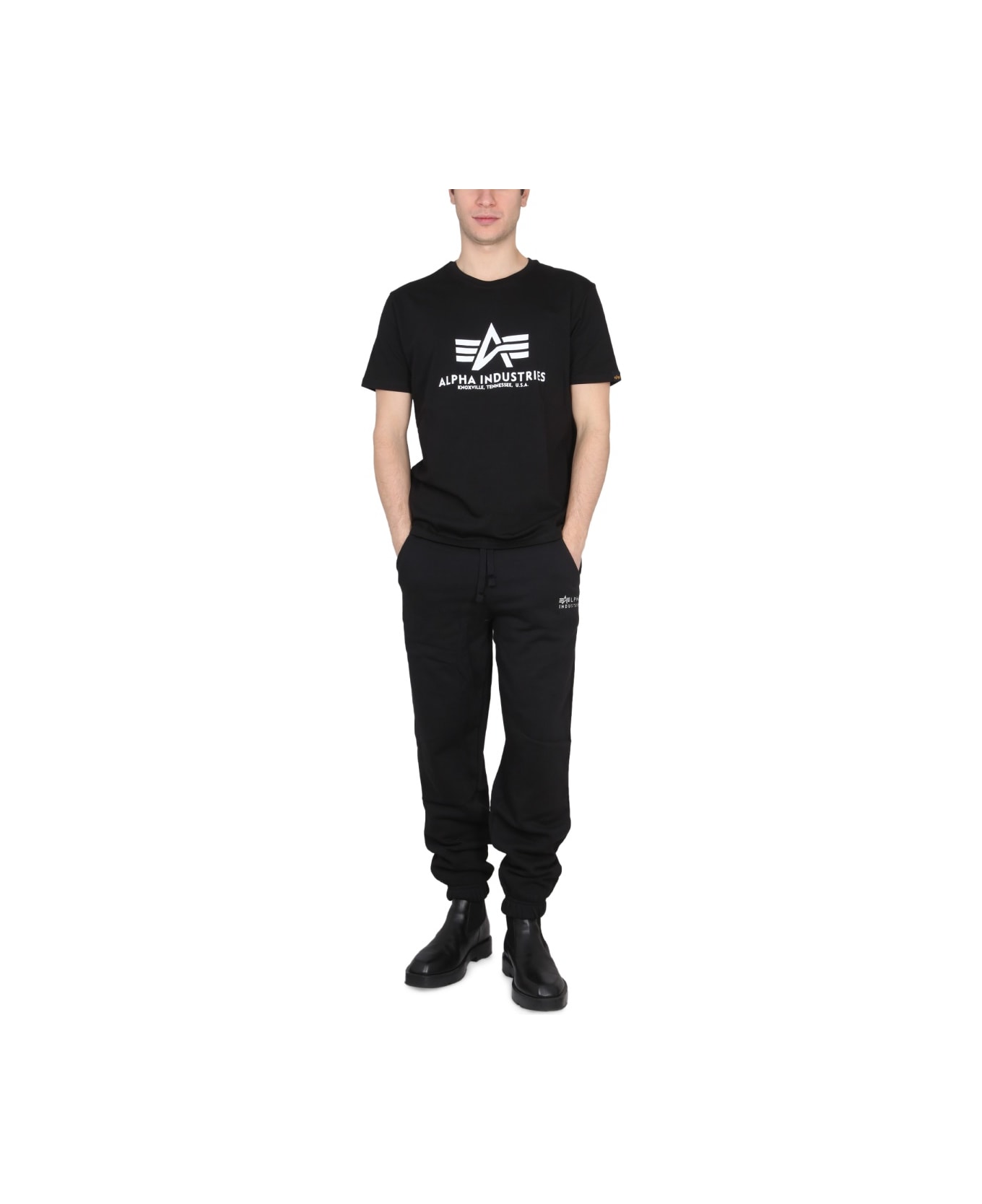 Alpha Industries T-shirt With Logo - BLACK
