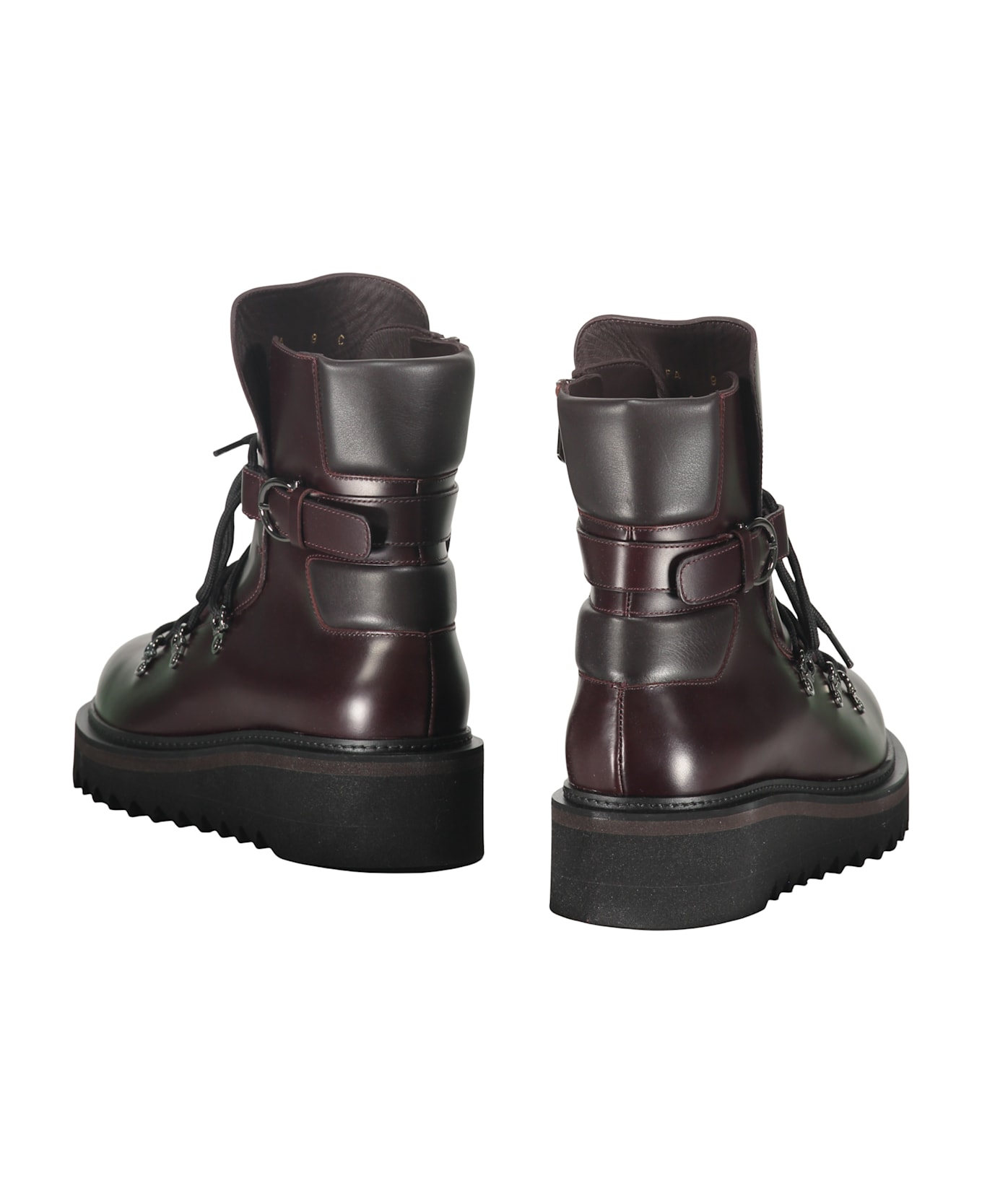 Ferragamo Leather Ankle Boots - Burgundy
