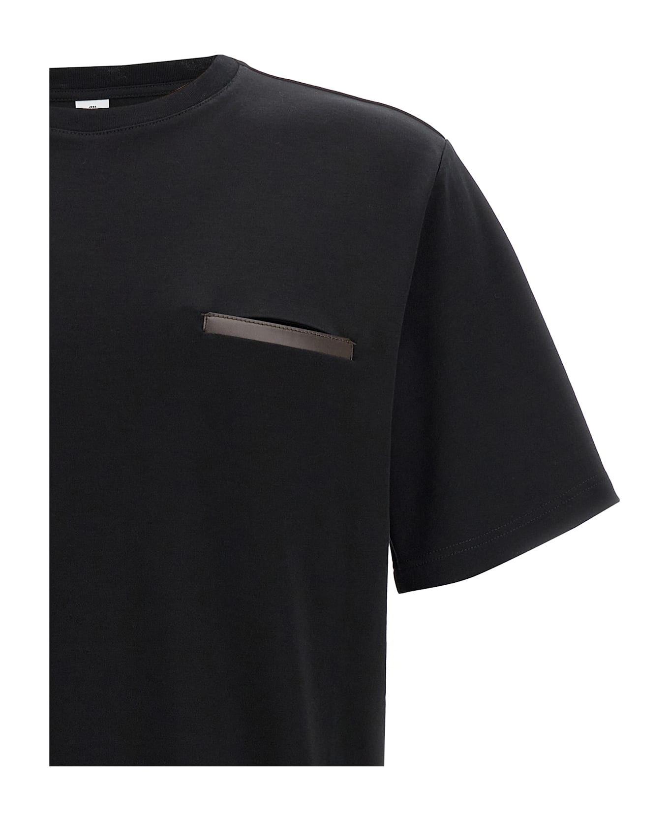 Berluti 
leather Tab
 T-shirt - Black  