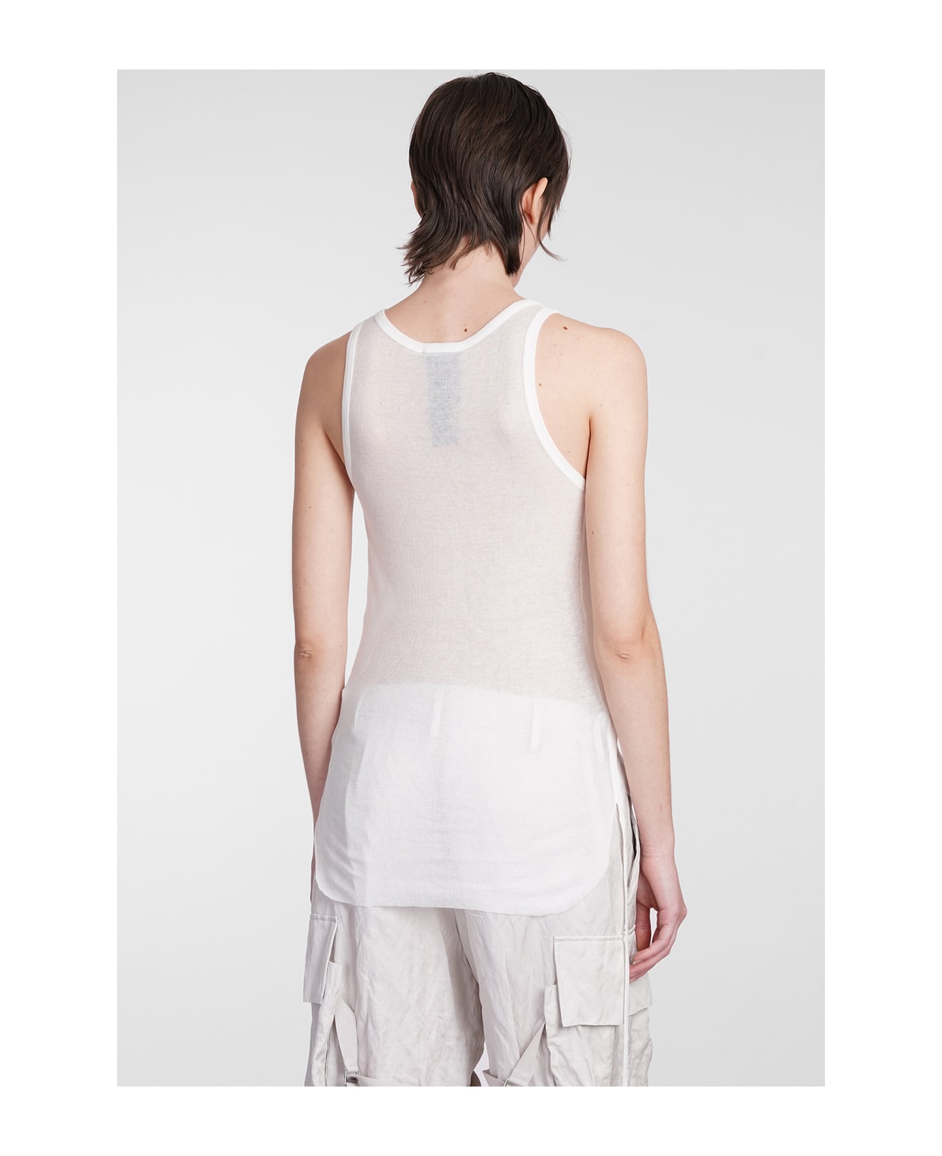 Ann Demeulemeester Tank Top In White Cotton - white