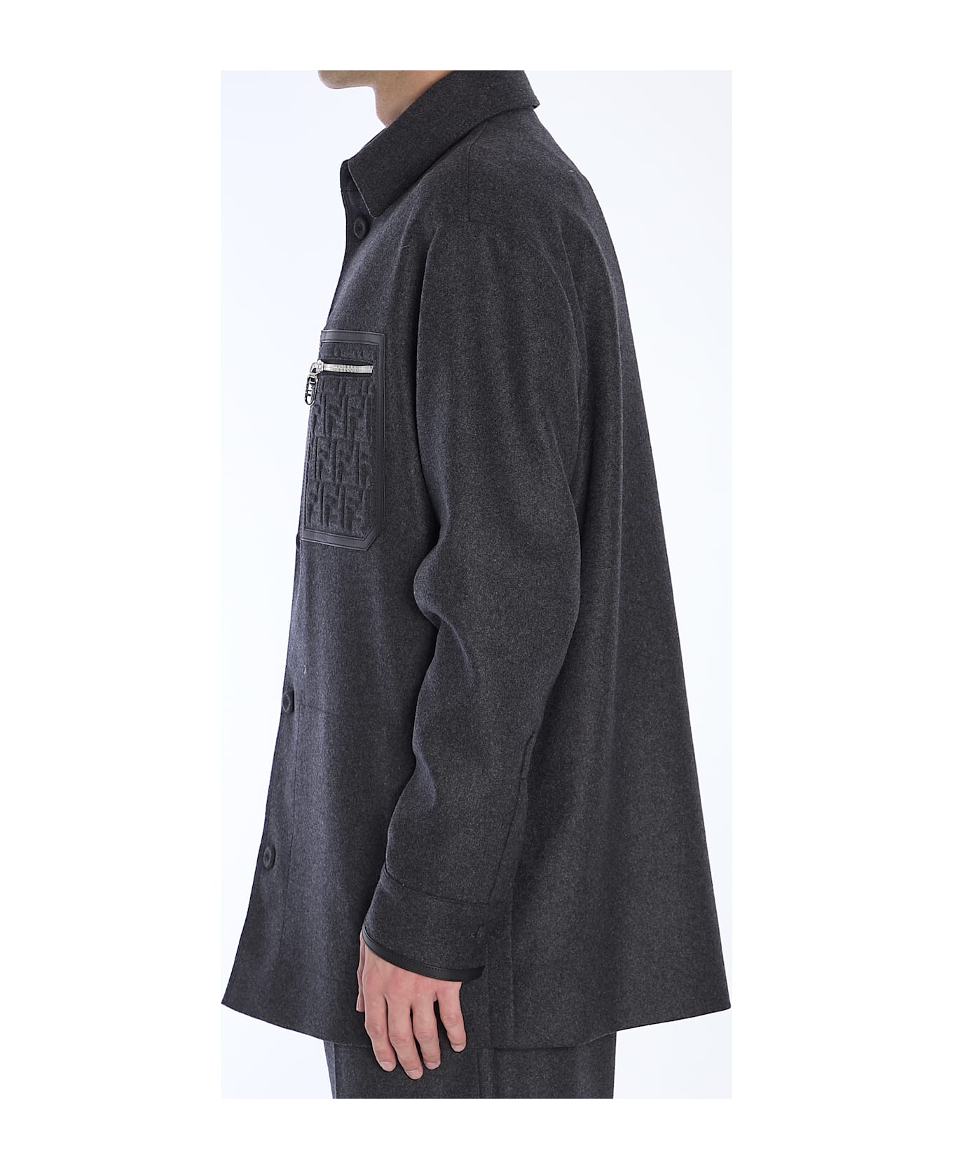 Fendi Go-to Blouson In Cashmere - GREY