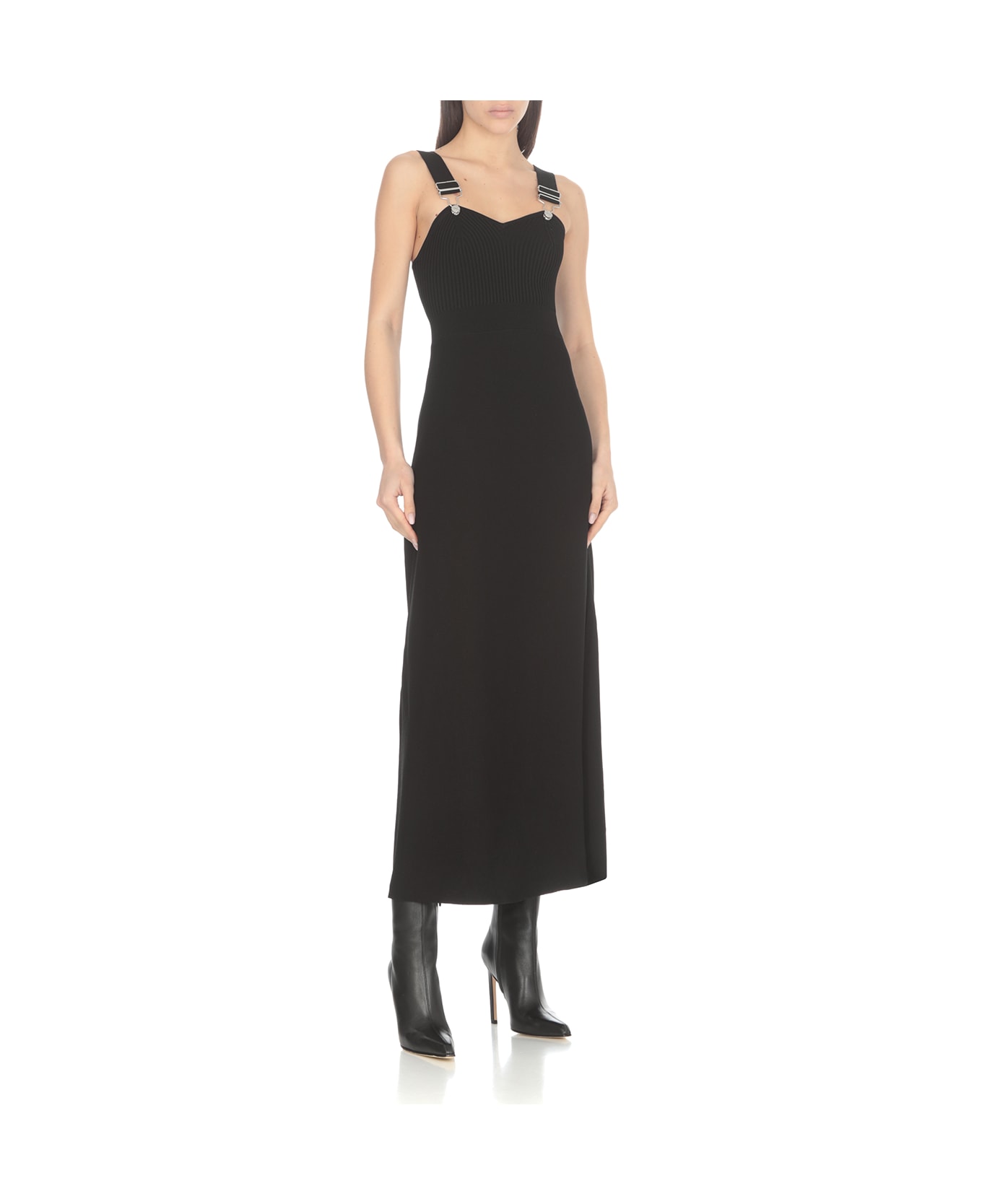 M05CH1N0 Jeans Shuolder Straps Dress - Black ワンピース＆ドレス