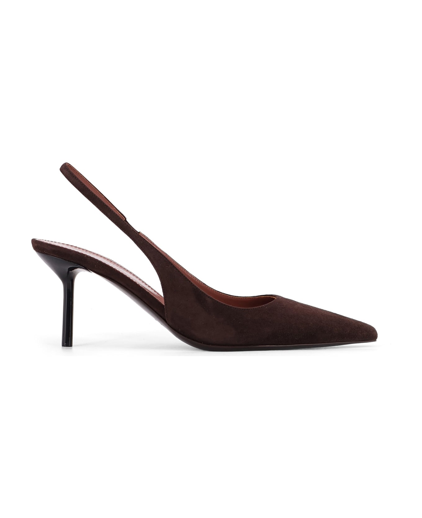 Paris Texas Lidia Suede Slingback - Ebony