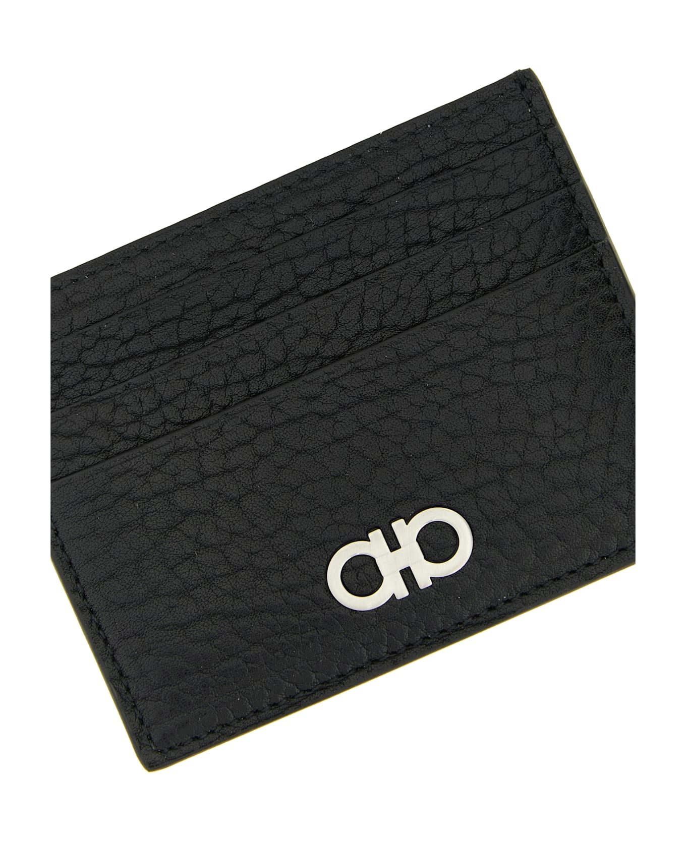Ferragamo 'gancini' Card Holder - Black  