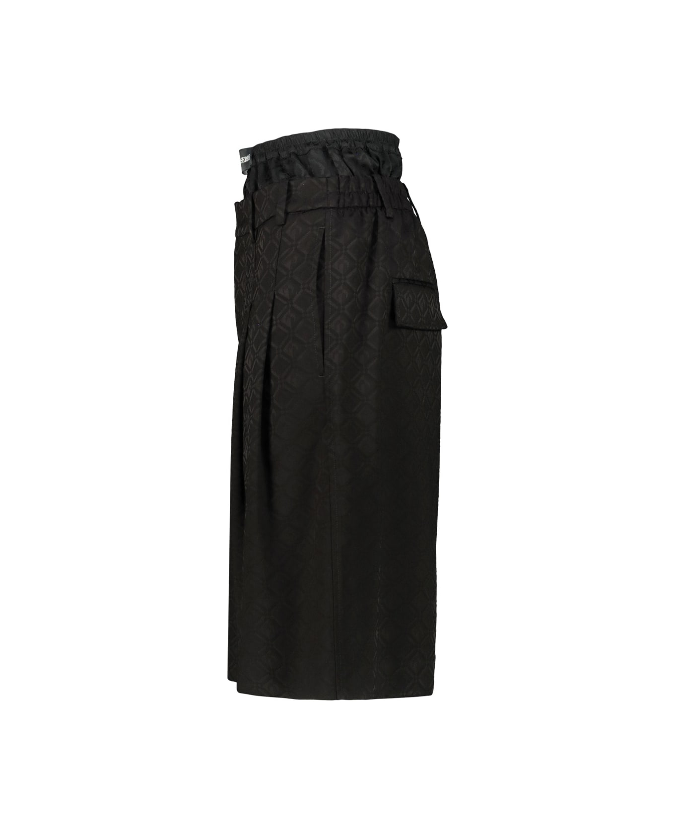 Marine Serre Moon Diamond Jacquard Tailorin Shorts - Black