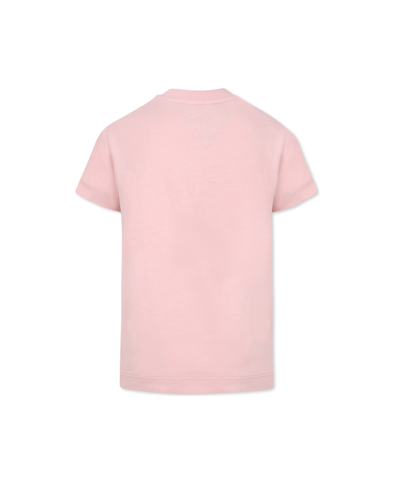 Fendi Pink T-shirt For Girl With Logo