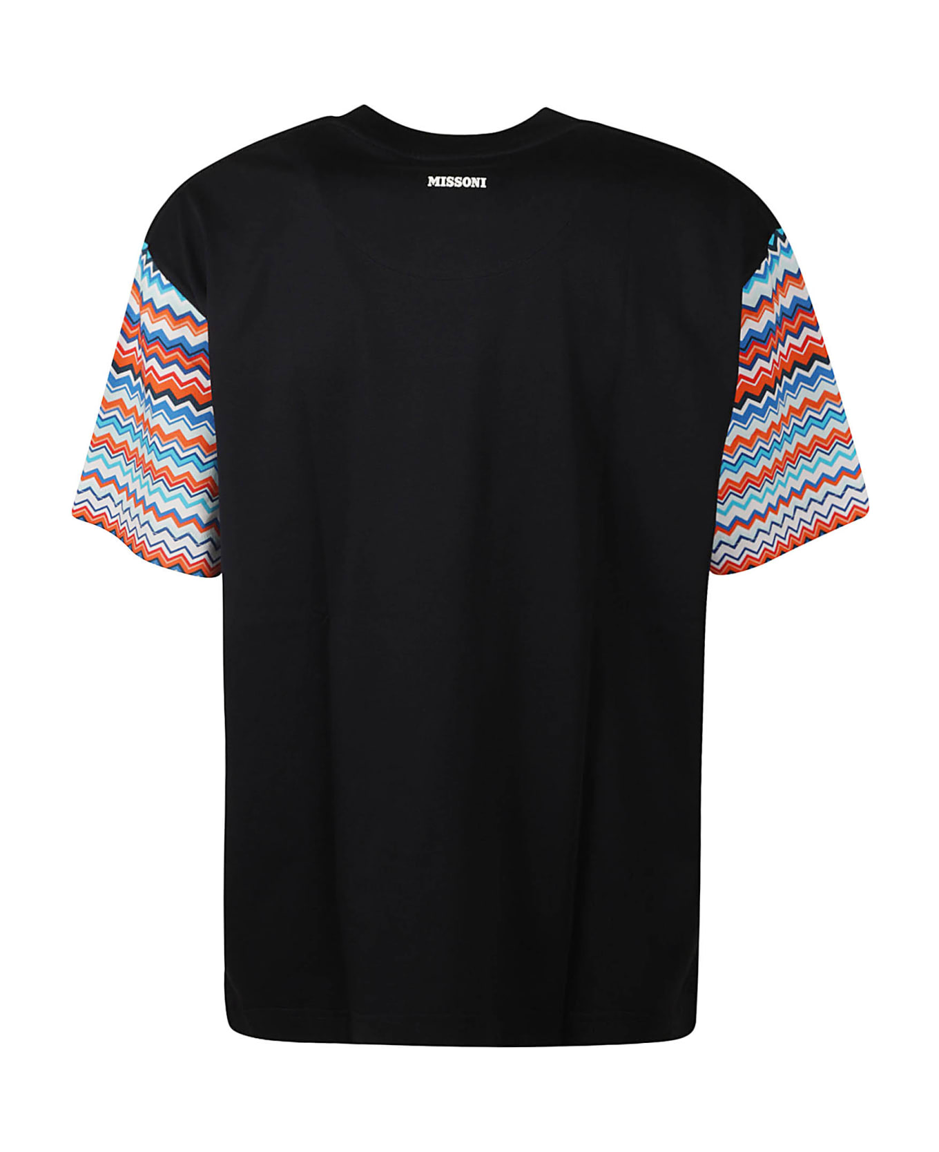 Missoni Stripe Sleeve T-shirt - navy base/red シャツ