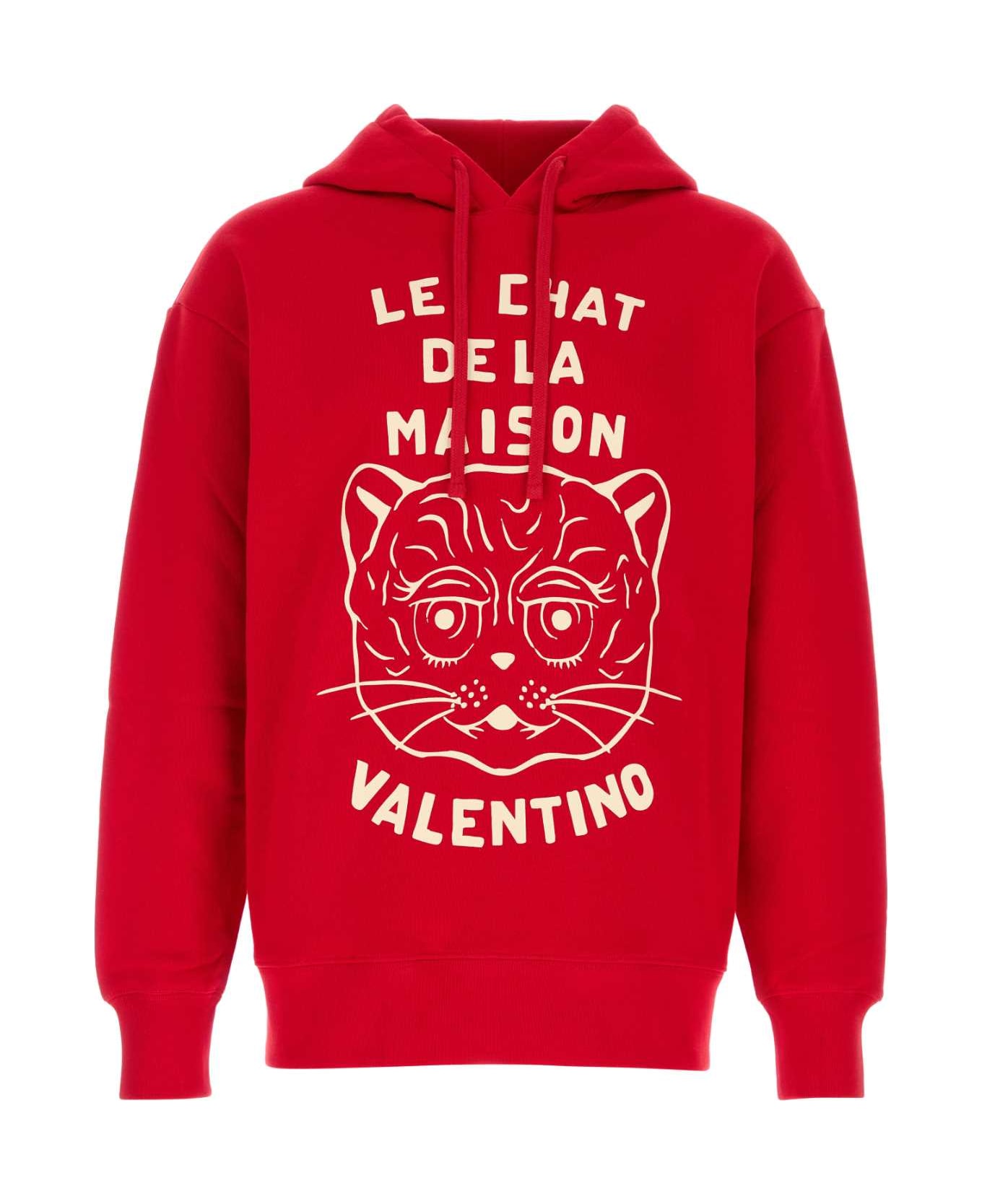 Valentino Garavani Red Cotton Sweatshirt - RASPBERRYBURRO