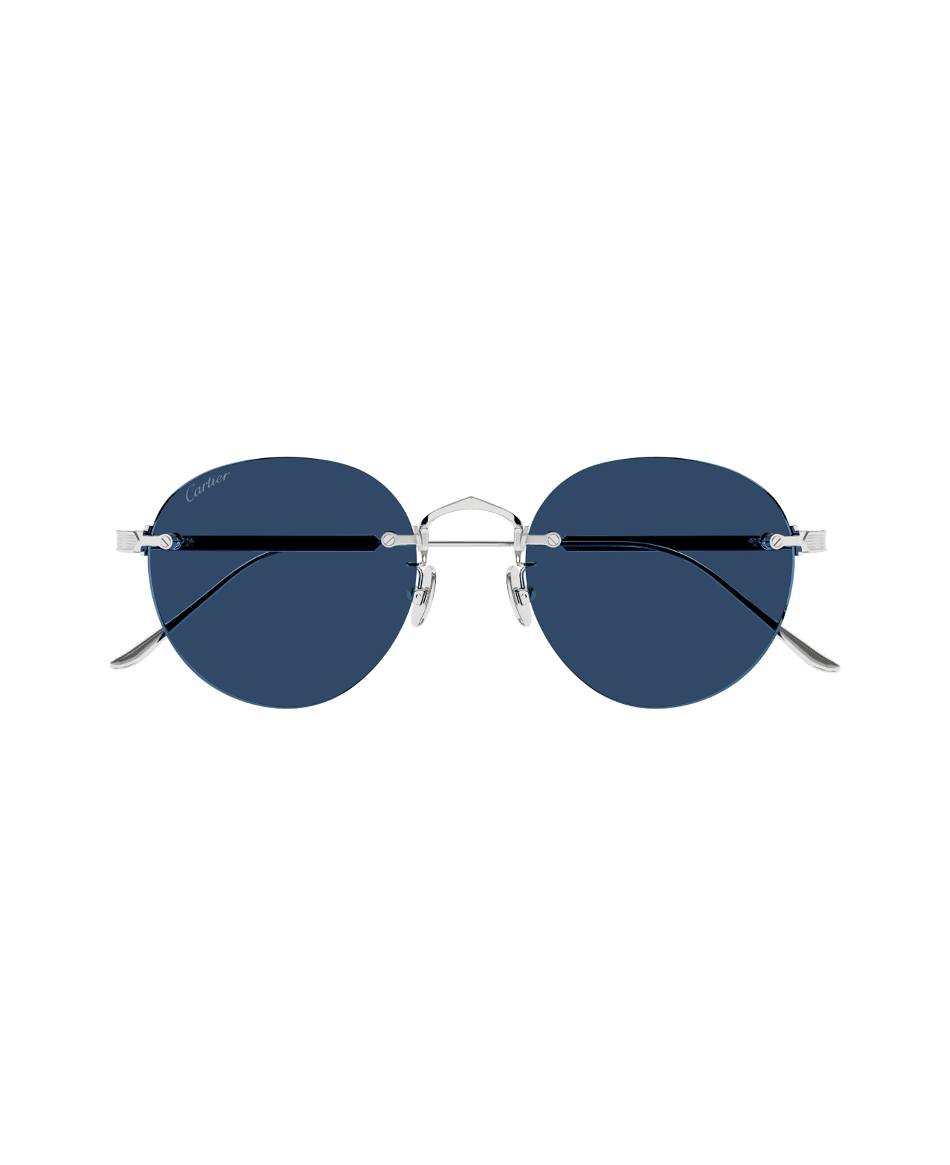 Cartier Eyewear Cartier Ct0393s Signature C De Cartier 001 Silver Light Blue Sunglasses - Argento