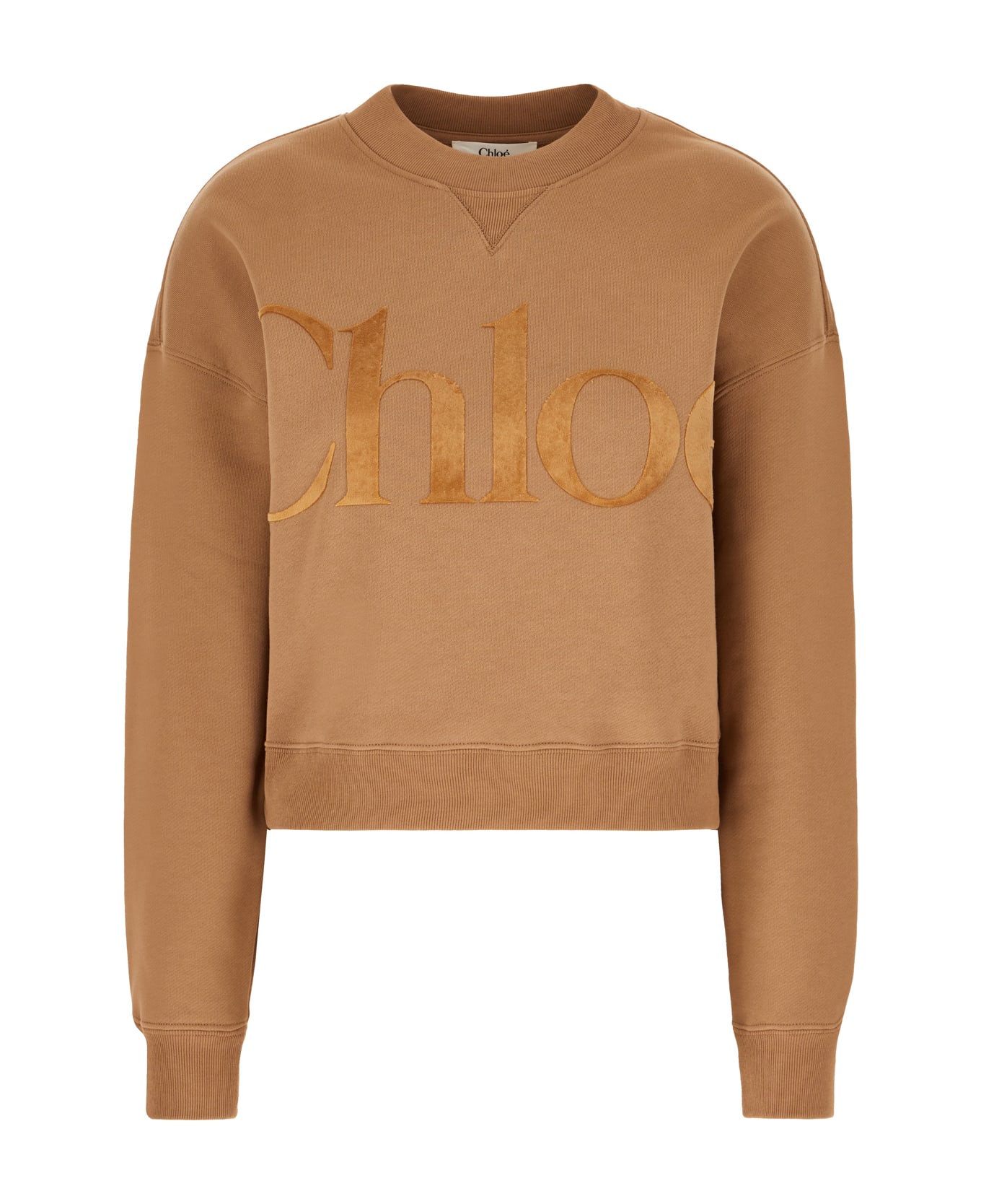 Chloé Camel Cotton Sweatshirt - BRUSHNUDE