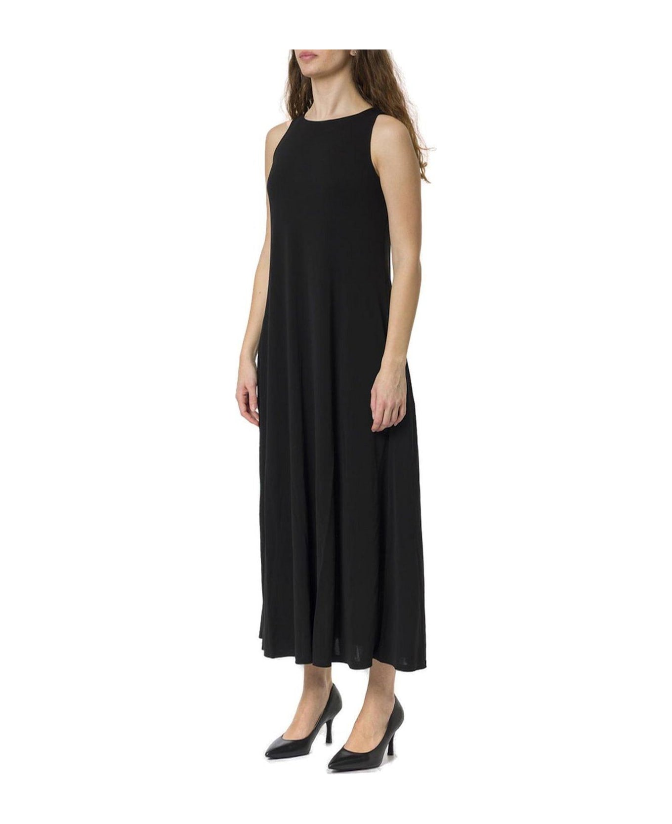 Max Mara Accento Crewneck Sleeveless Dress - Black