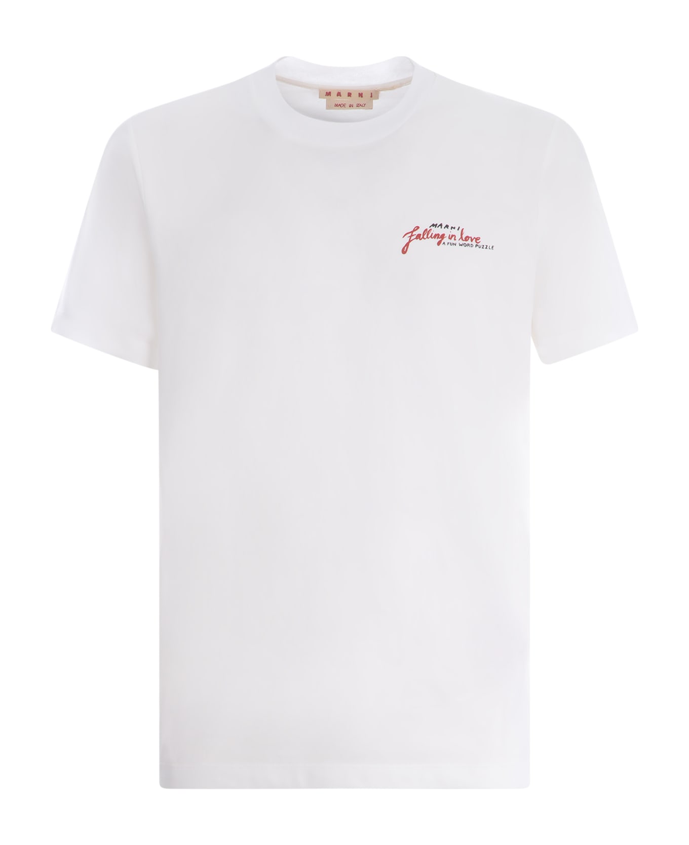 Marni T-shirt Marni "falling In Love" In Cotton - Bianco