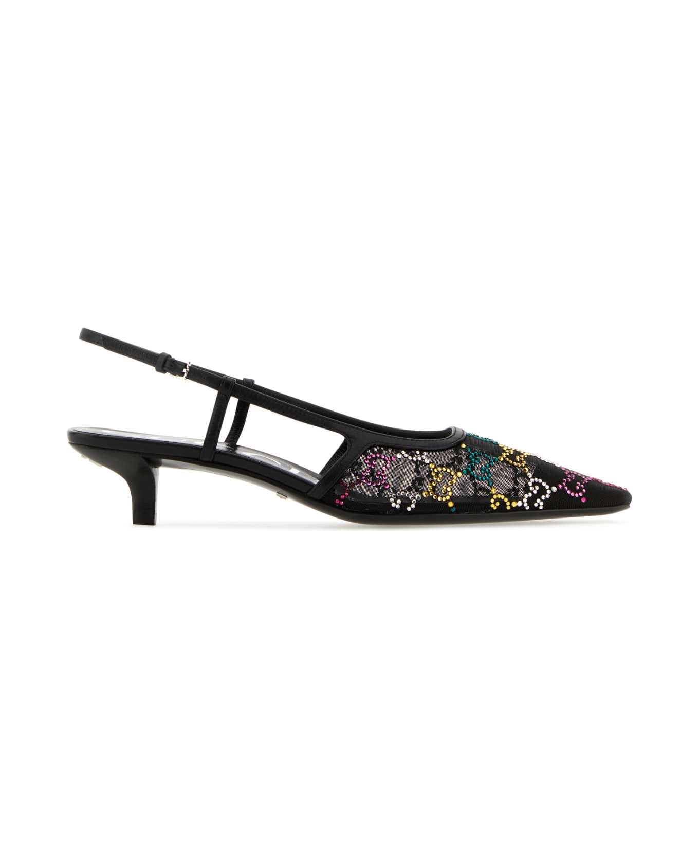 Gucci Embellished Mesh Pumps - BLACKBLACK