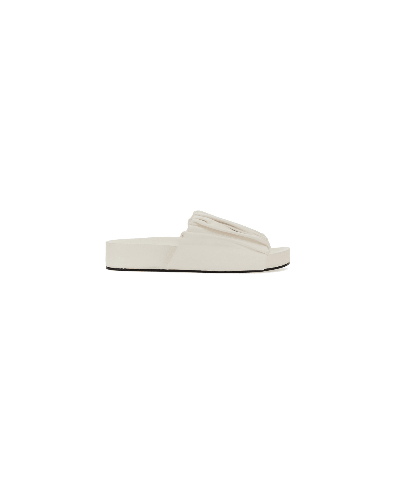 Jil Sander Low Leather Sandals - WHITE