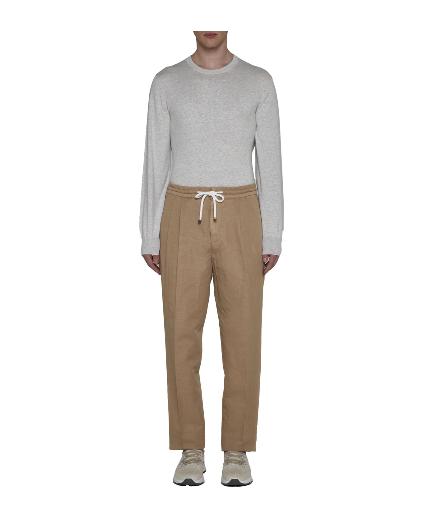 Brunello Cucinelli Cotton Jersey Sweater - Fog