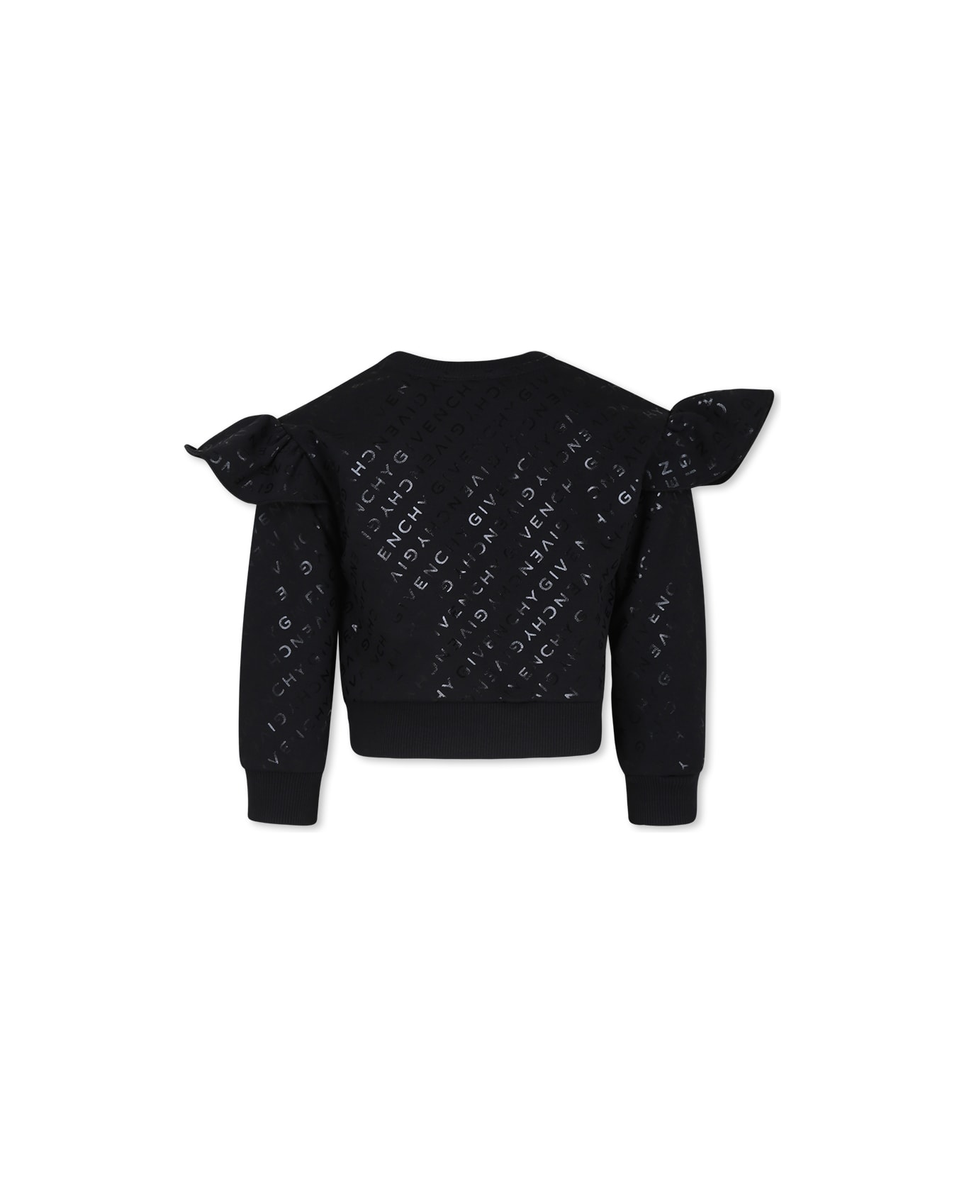 Givenchy Black Sweatshirt For Girl With Logo - B Nero