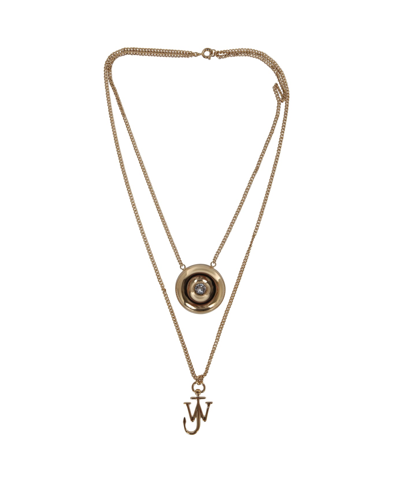 J.W. Anderson Bumper-moon Crystal Necklace - Gold