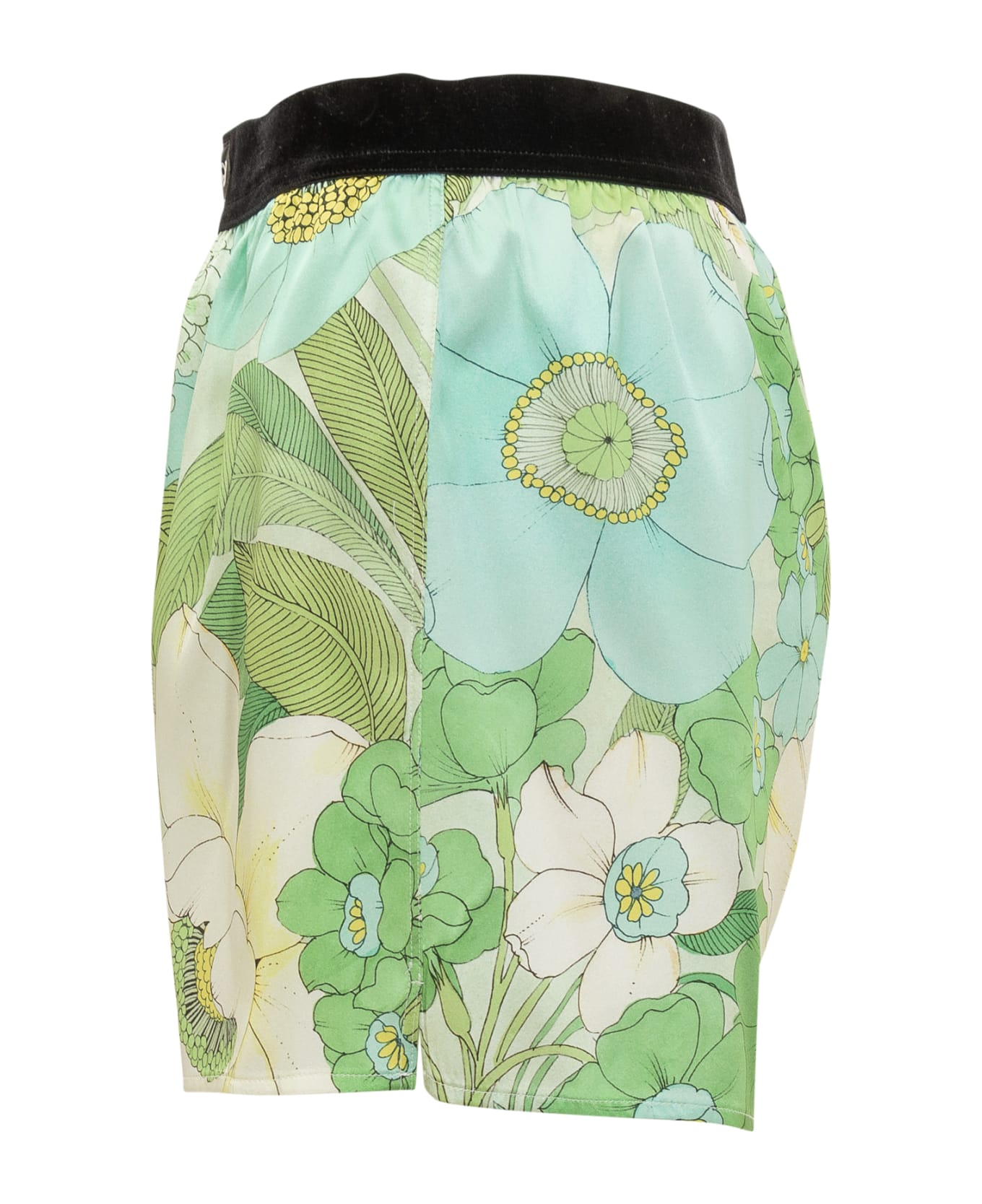 Tom Ford Shorts With Floral Decoration - ZAQGR AQUA/PALE GREEN