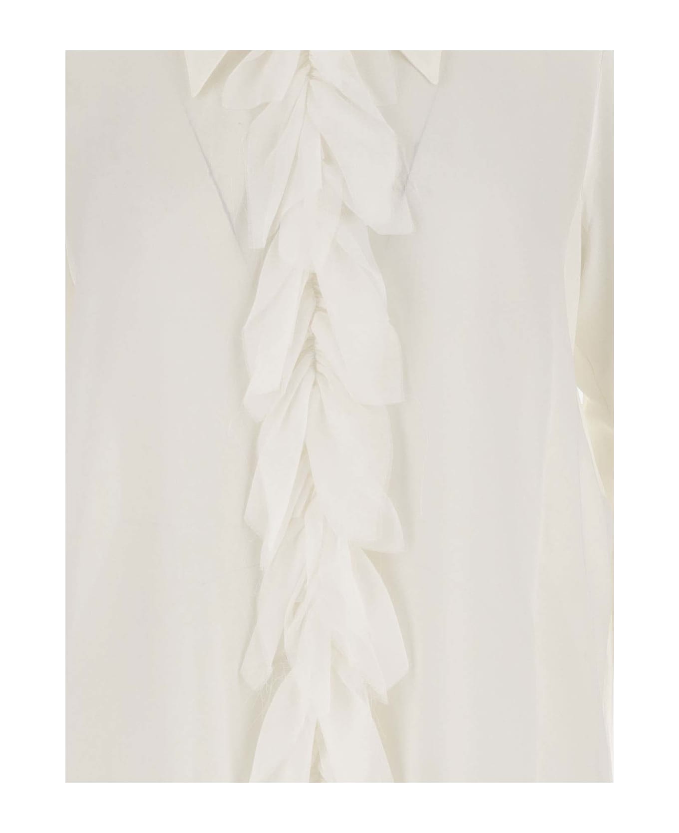 Khaite Luca Ruffle Shirt - CREAM