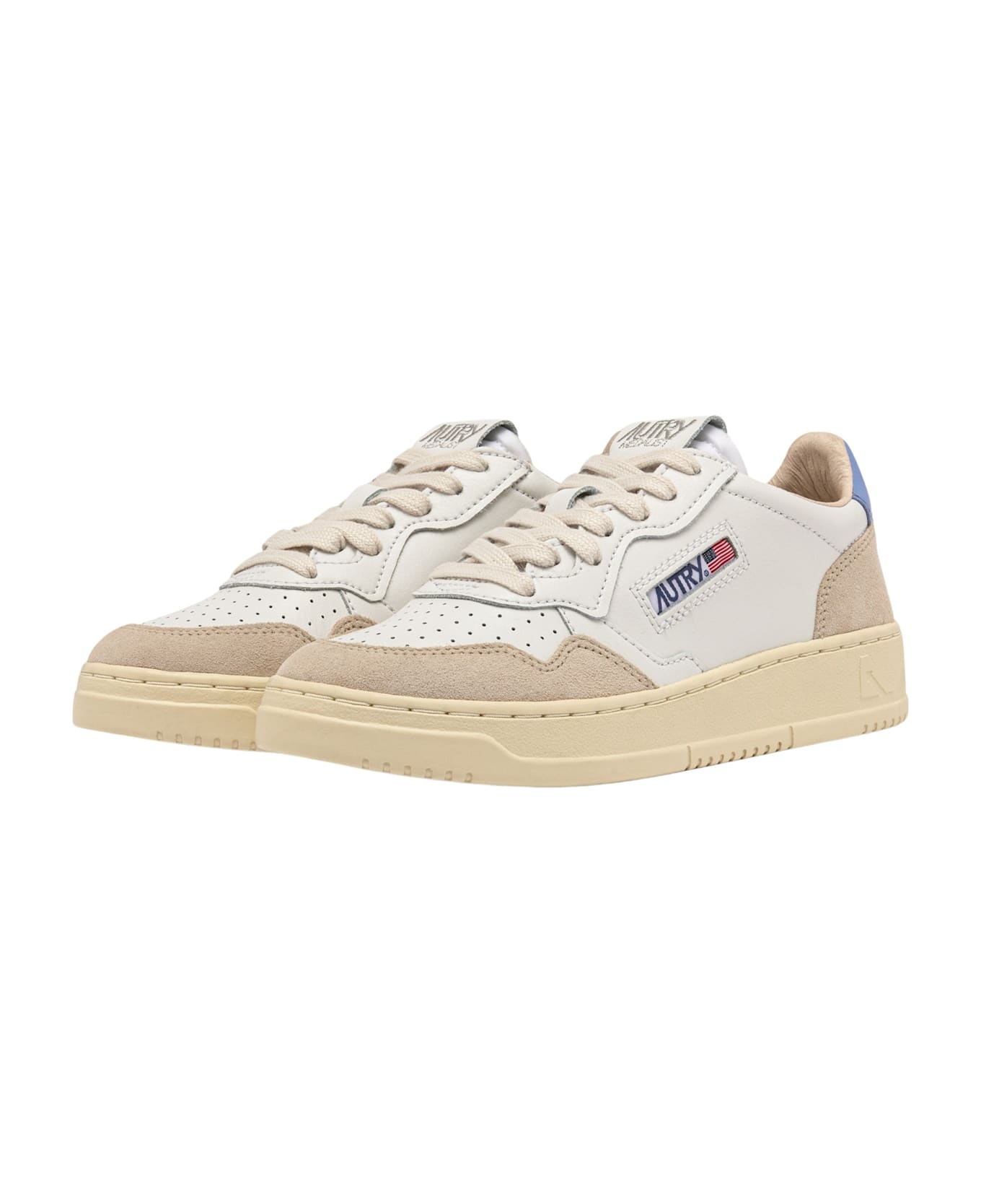 Autry Medalist Low Leat Suede Wht Drblue - Wht Drblue