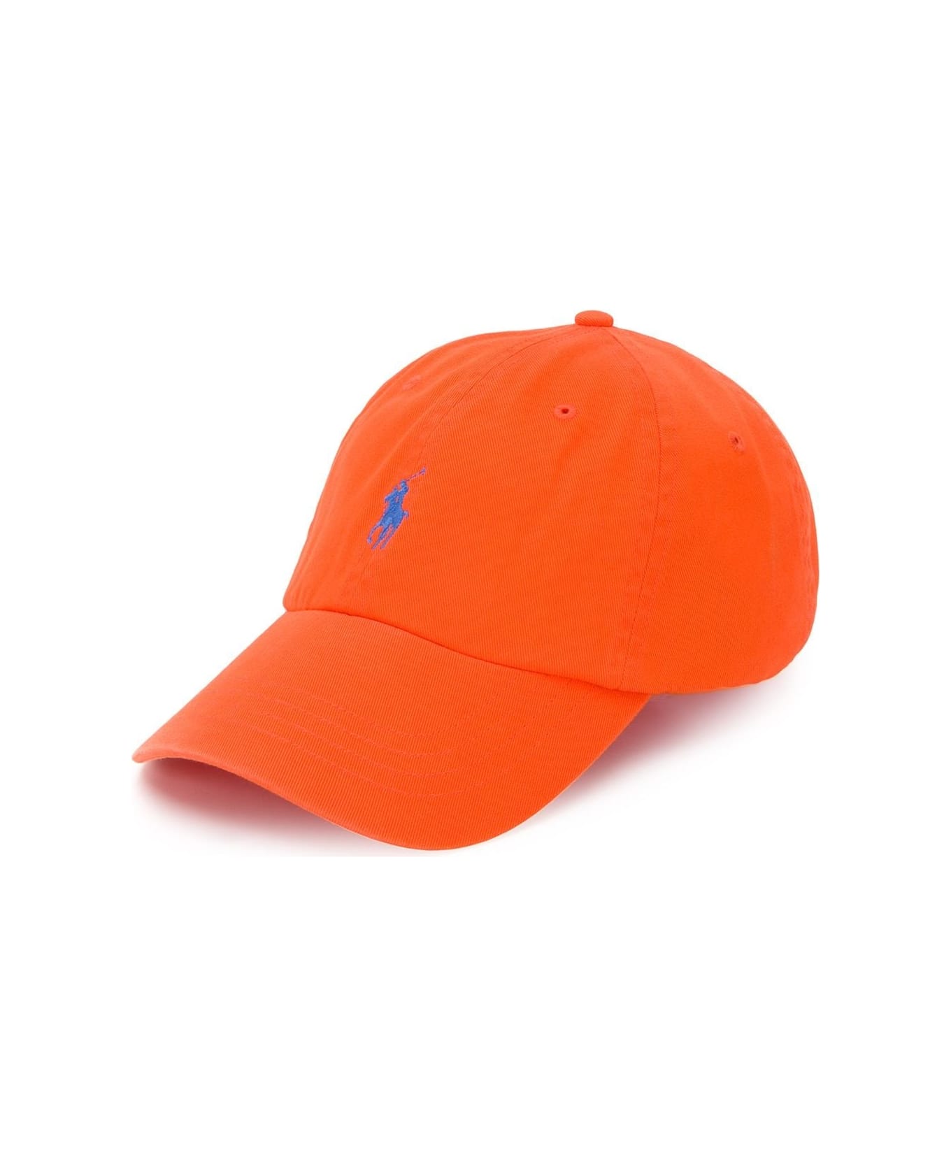 Ralph Lauren Orange Baseball Cap With Contrasting Pony - Sailing Orange