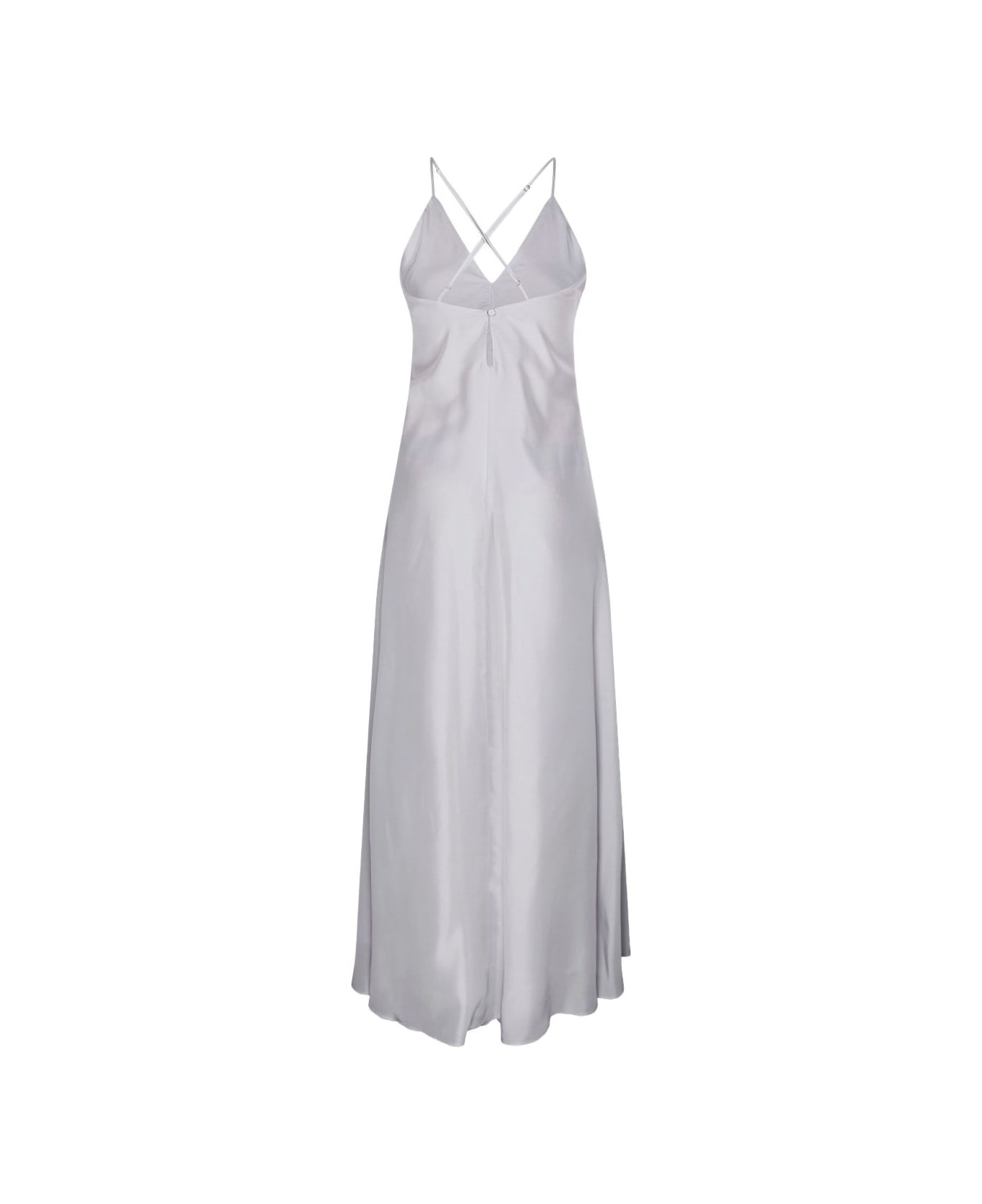 Forte_Forte Long Silk Slip Dress - Light Grey