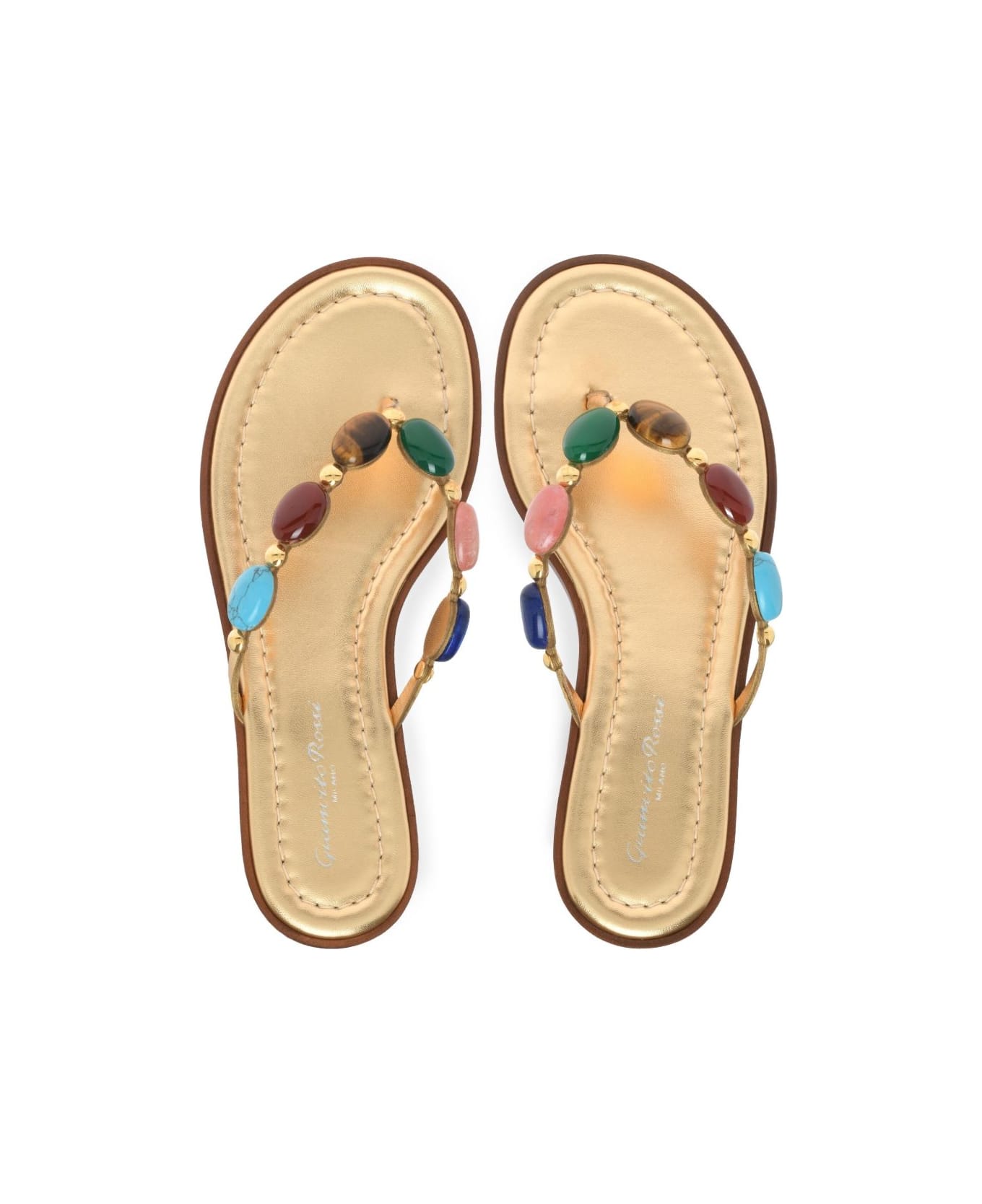 Gianvito Rossi Shanti Leather Thong Sandals - Leather Brown