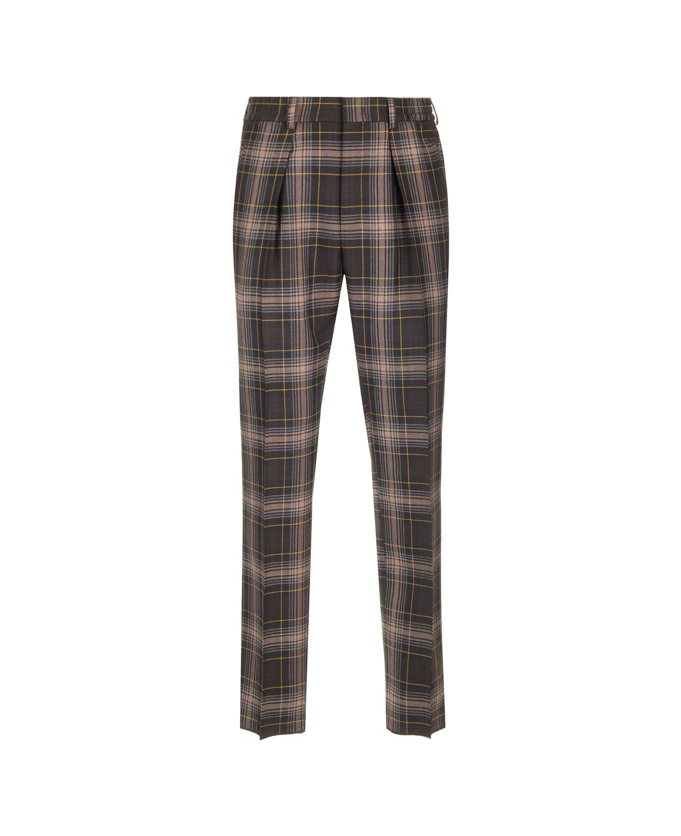 Fendi Brown Fendi Tartan Trousers - Brown