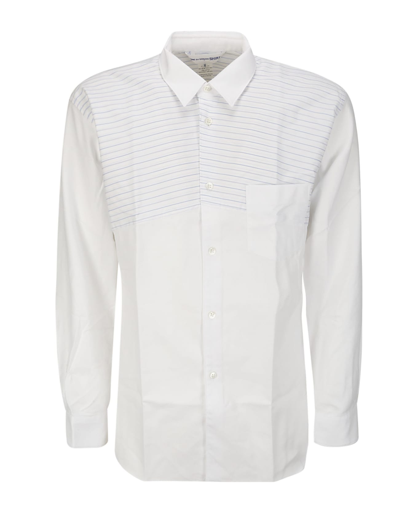 Comme des Garçons Shirt Cotton Dobby X Cotton Stripe Poplin - WHITE/STRIPE シャツ