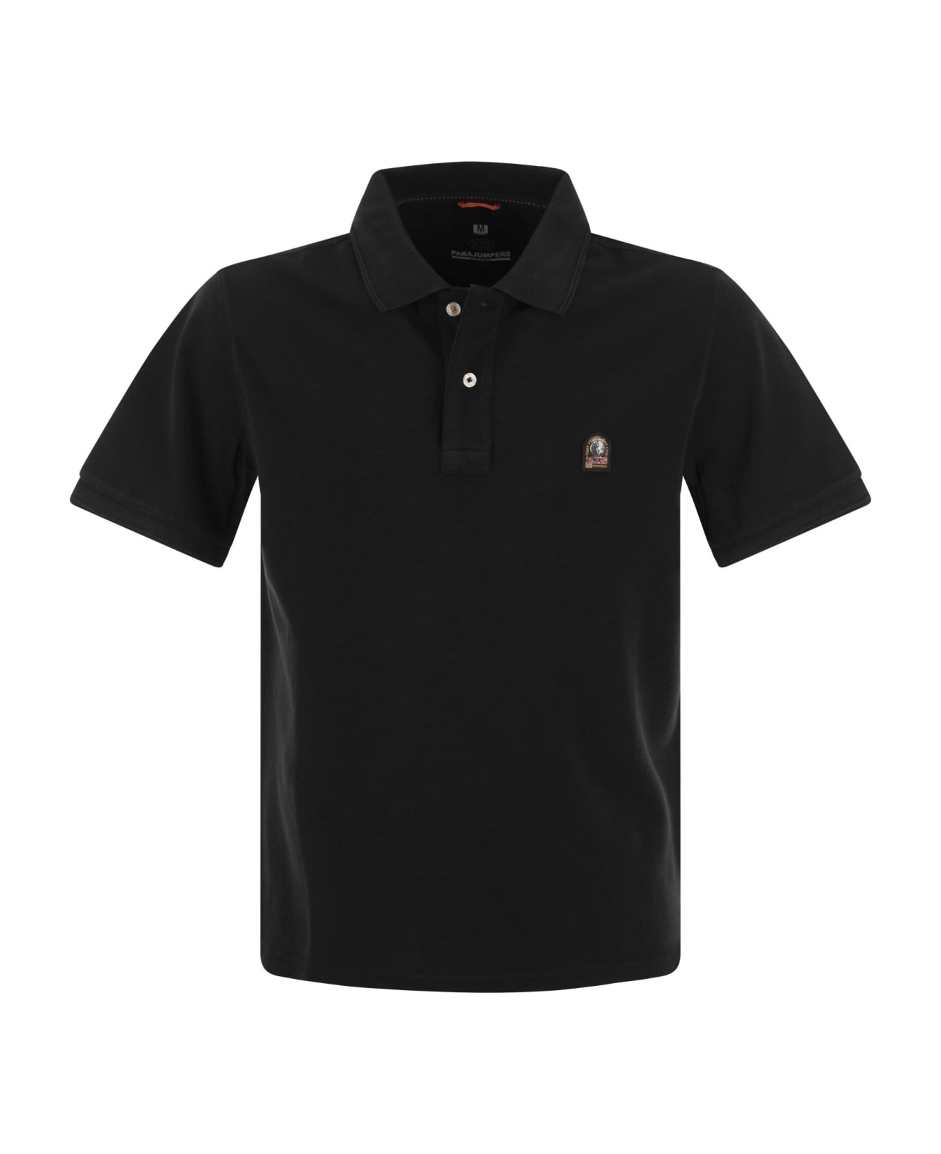Parajumpers Patch - Cotton Polo Shirt - Black ポロシャツ