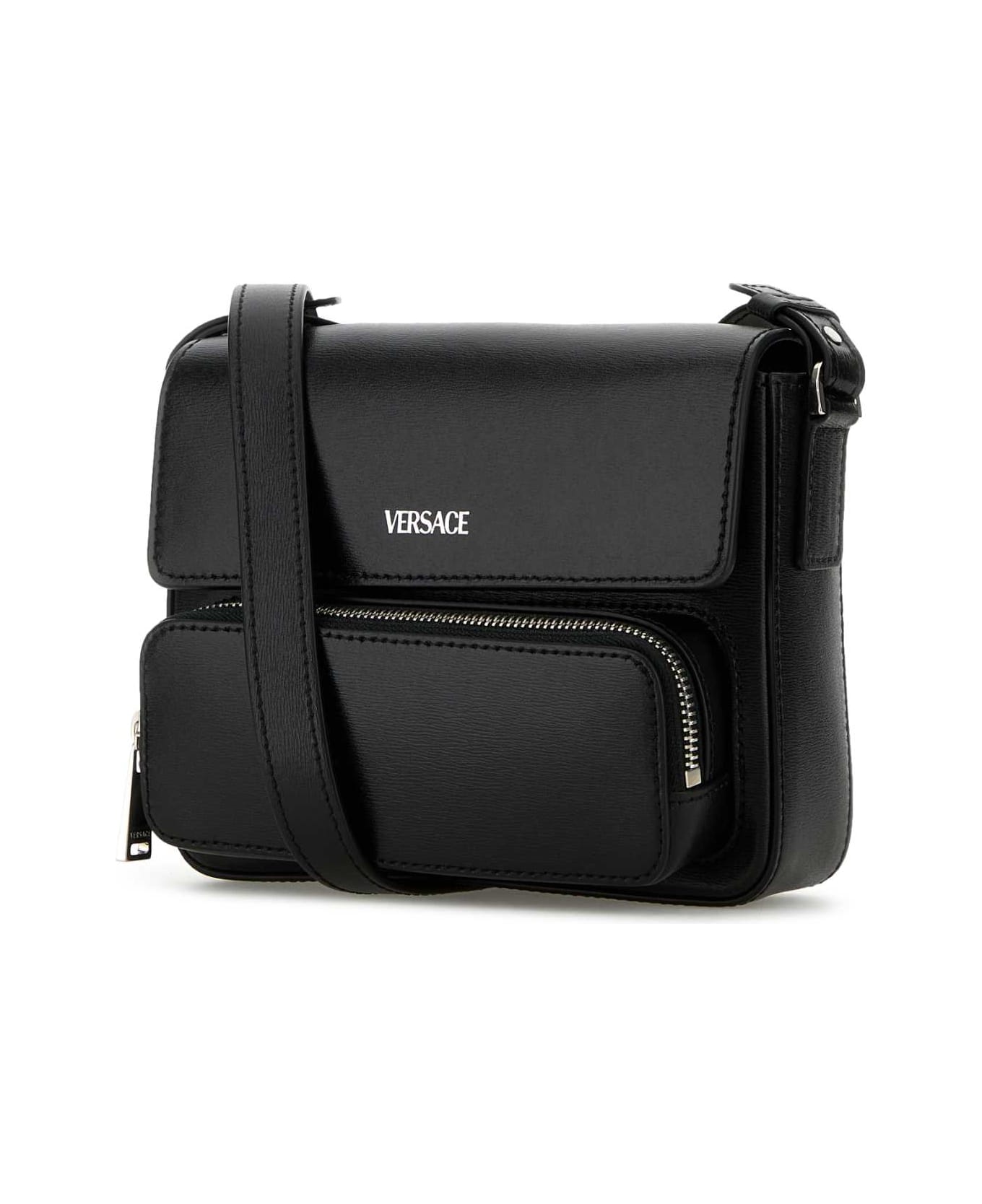 Versace Black Leather Crossbody Bag - BPBLACKPALLADIUM