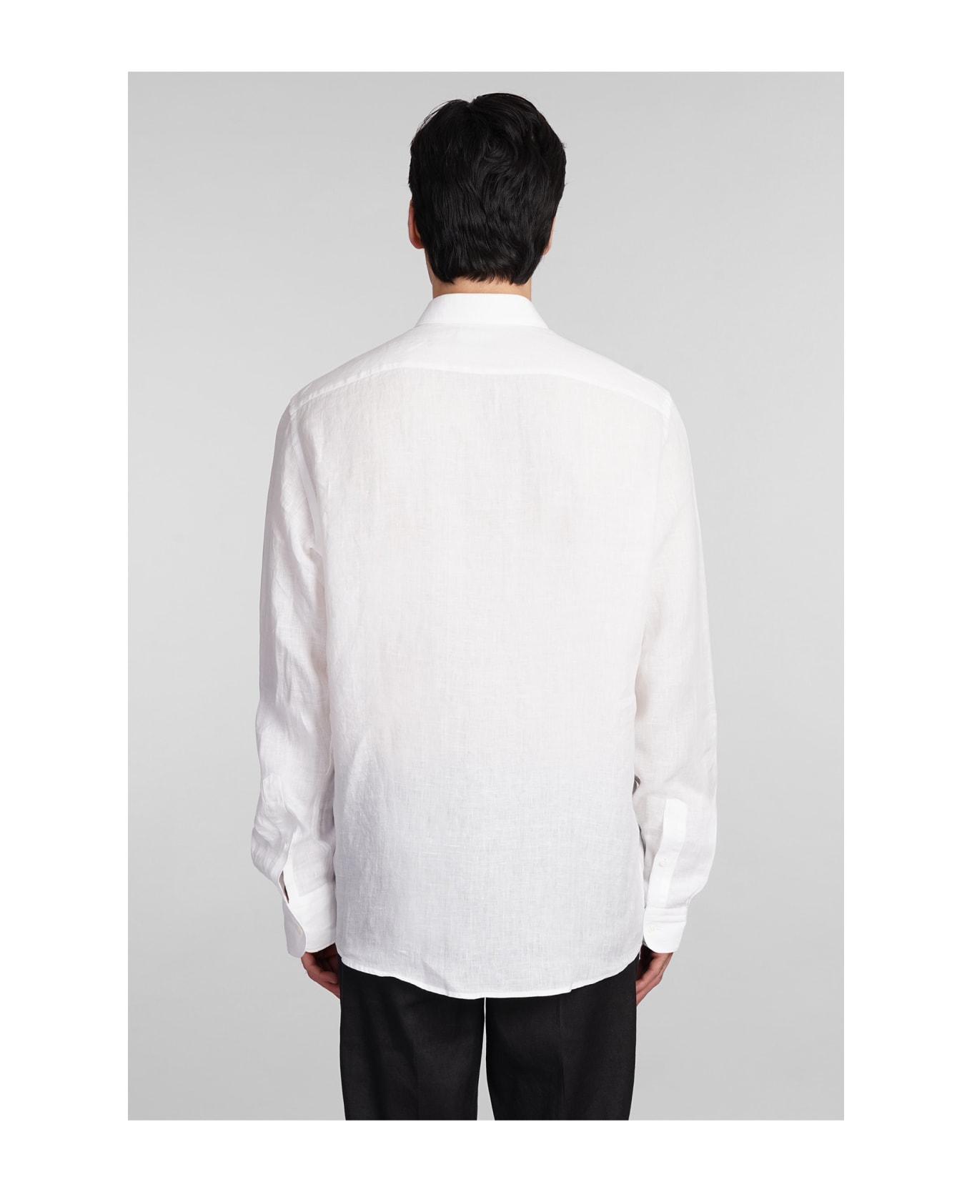 Zegna Shirt In White Linen - white