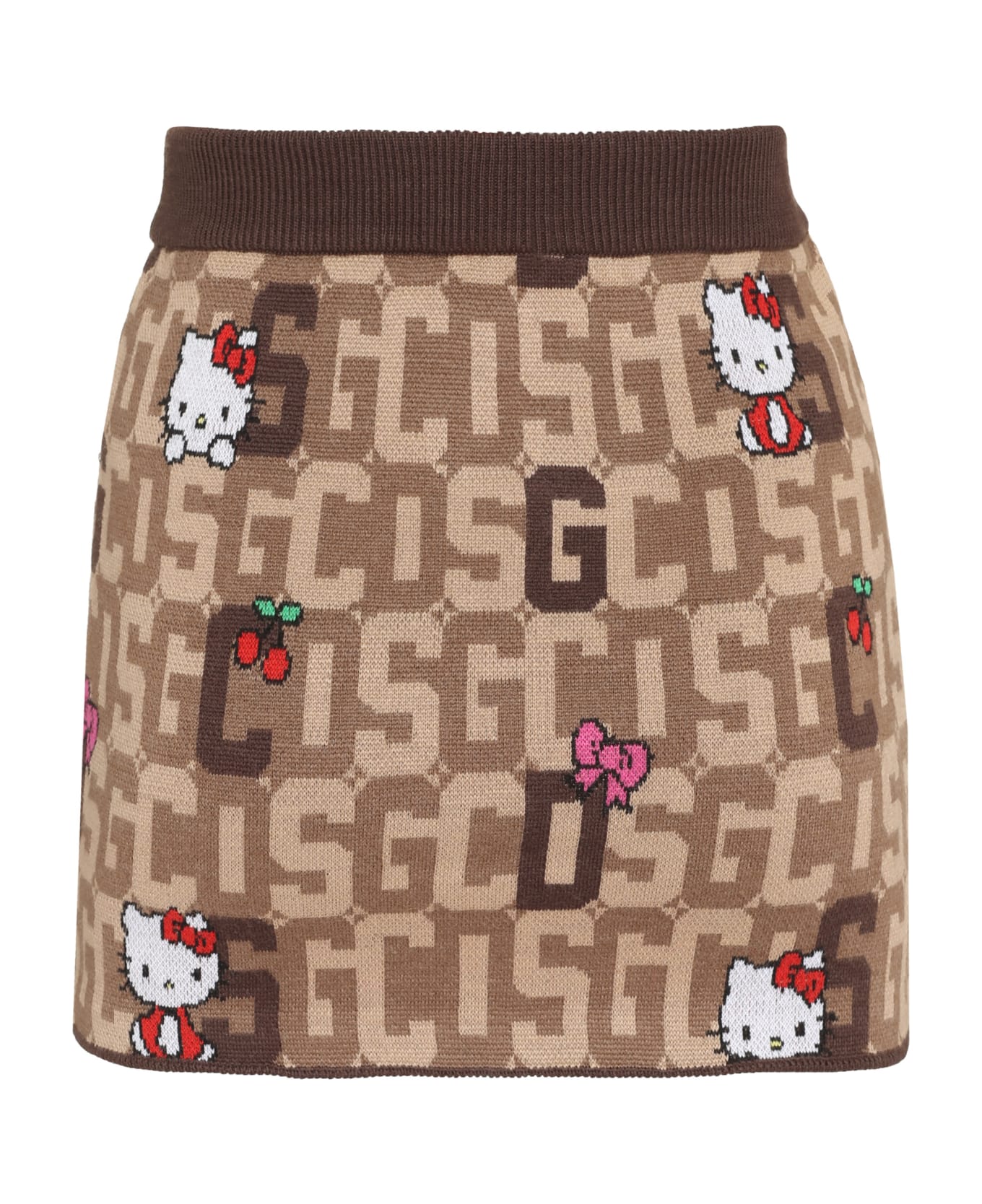 GCDS X Hello Kitty - Wool Blend Miniskirt - brown スカート