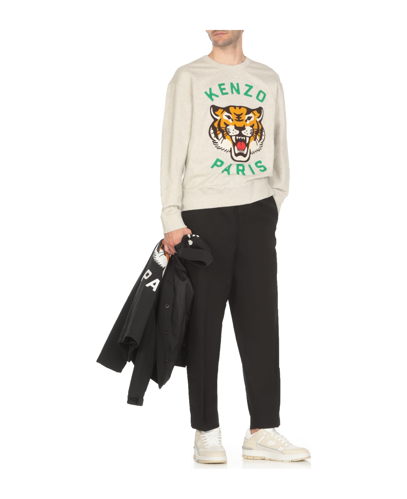 Kenzo Pale Grey Cotton Sweatshirt - A Pale Grey