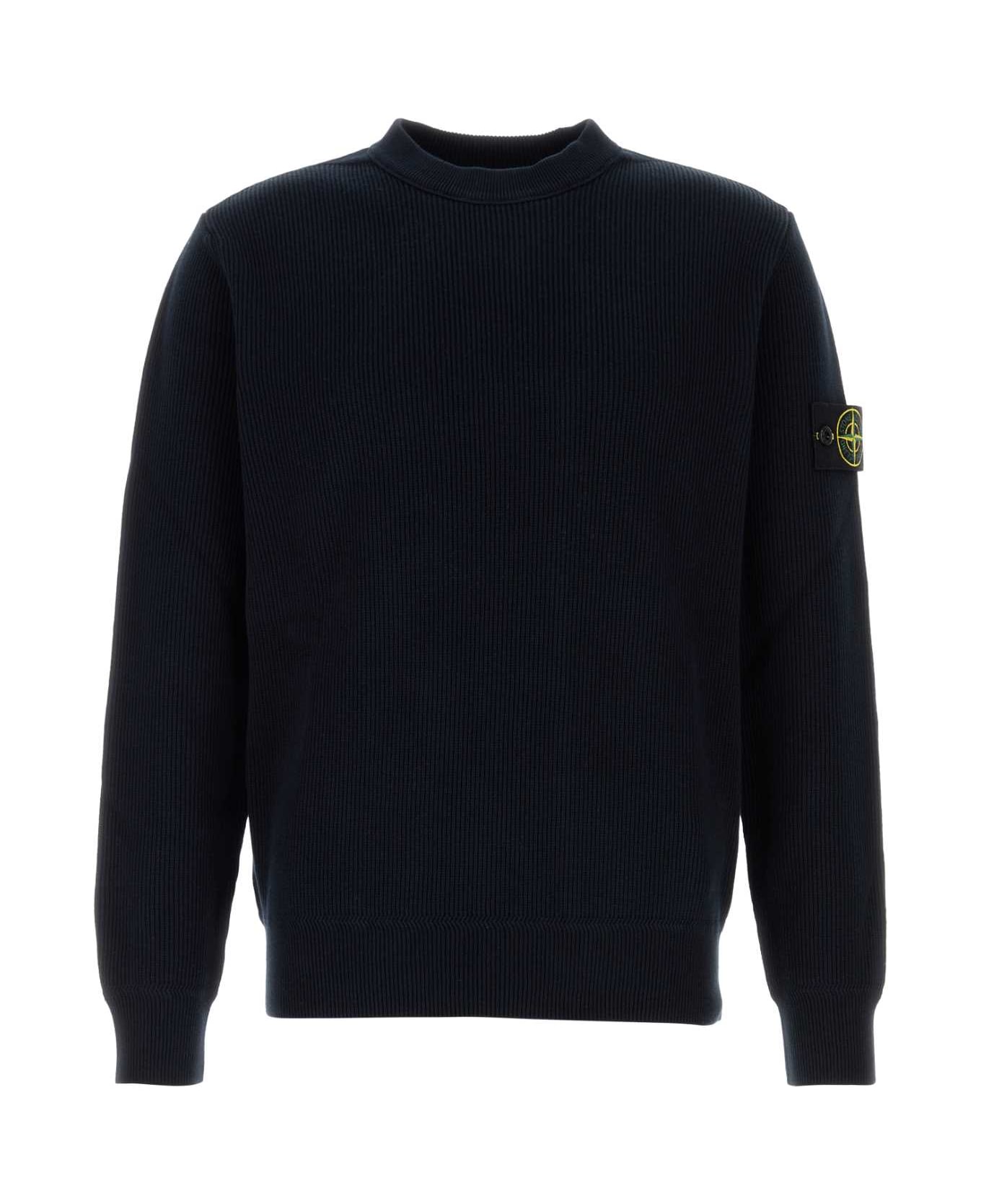 Stone Island Midnight Blue Cotton Sweater - NAVY ニットウェア