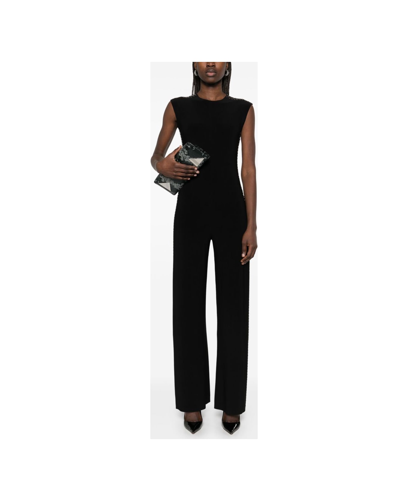 Norma Kamali Studded Long Jumpsuit - Black
