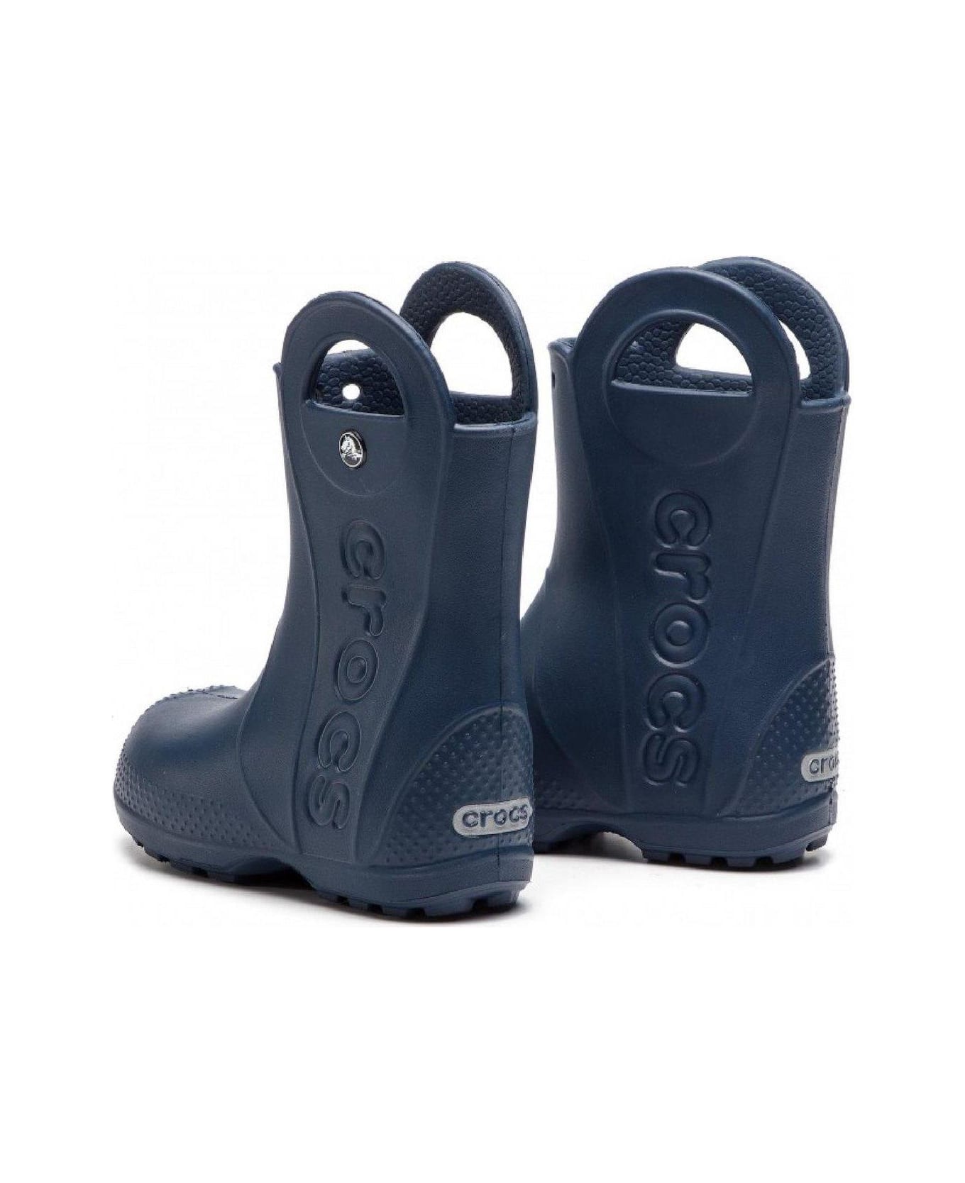 Crocs Logo Embossed Rain Boots - Navy
