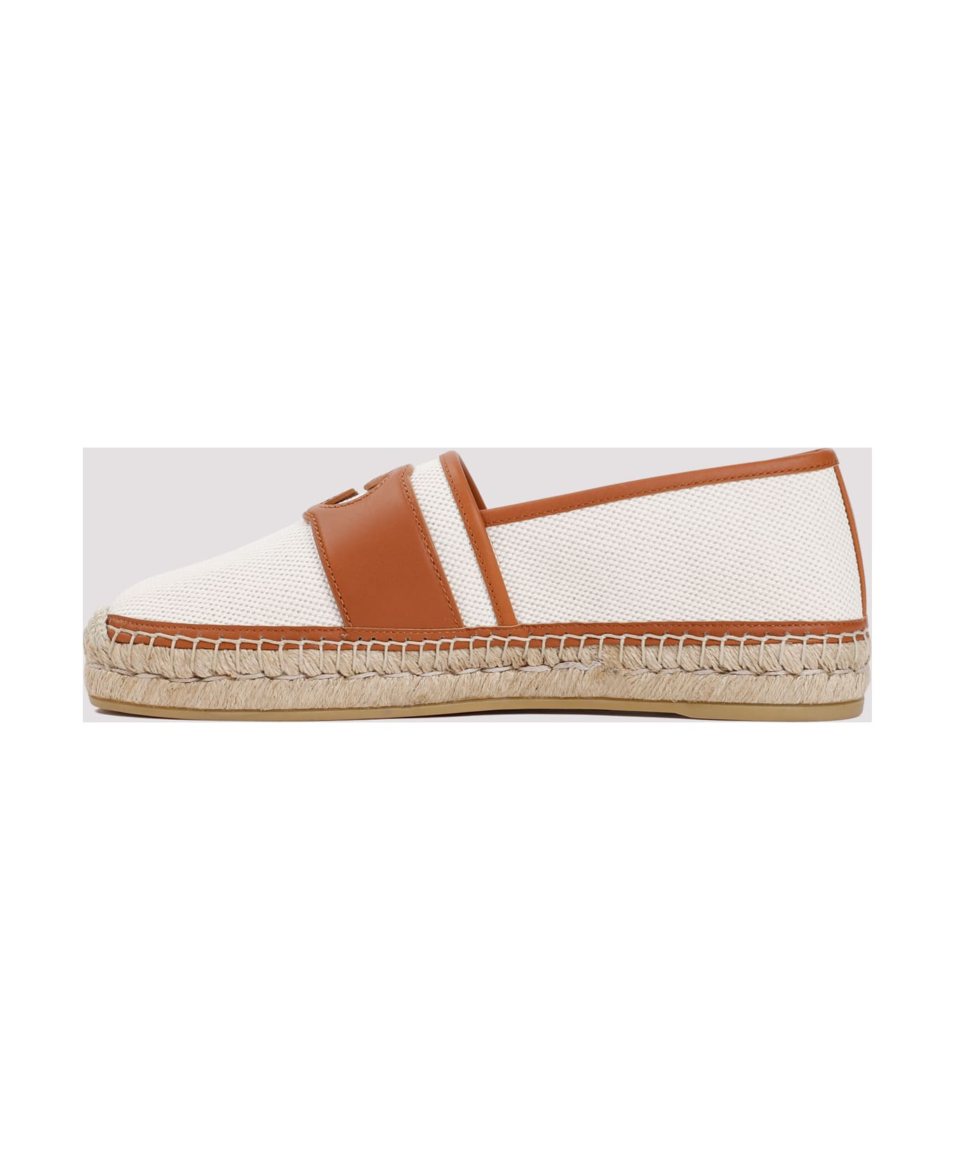 Gucci Logo Cut-out Slip-on Espadrilles - Beige Natural